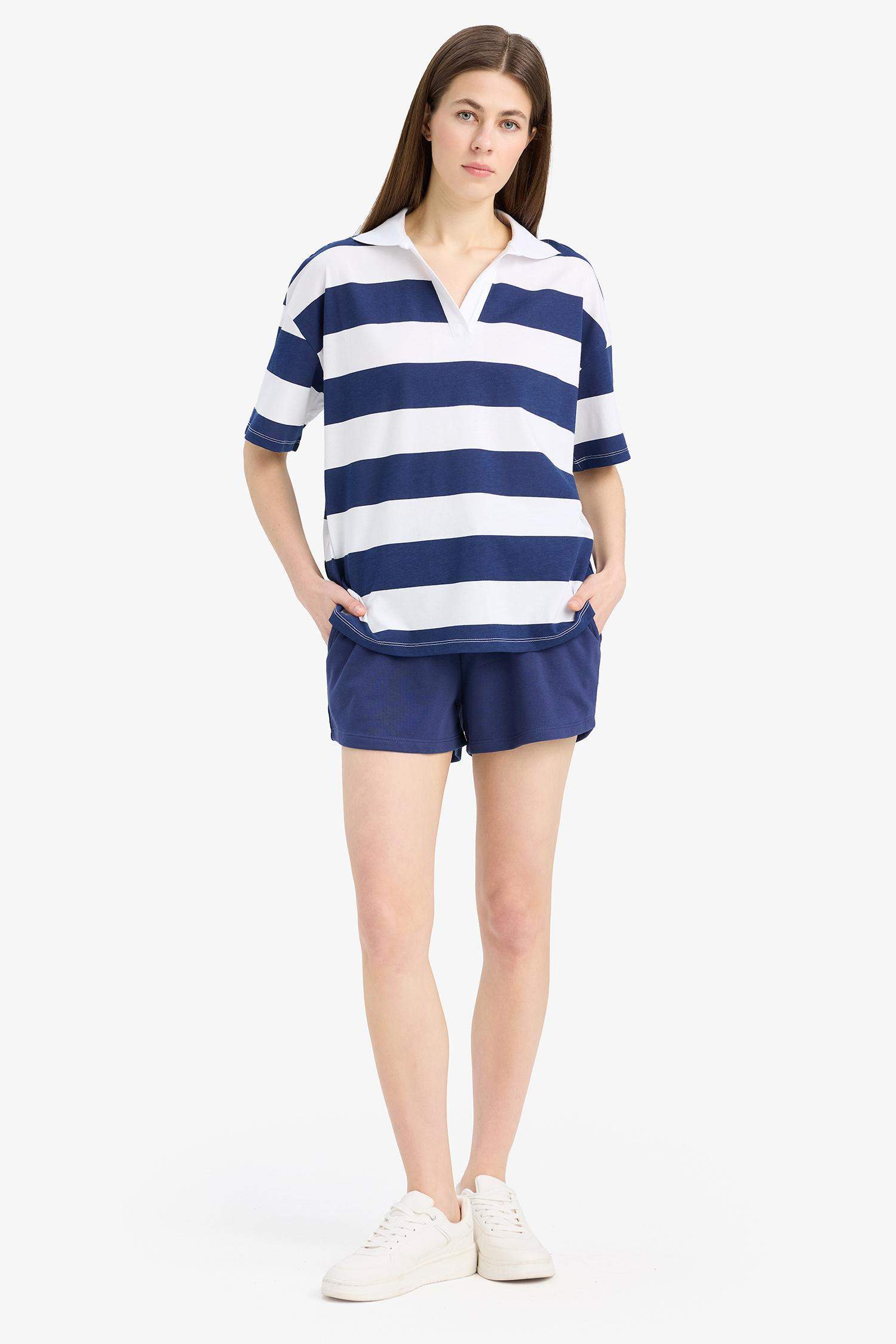 Short basique droit à taille normale avec cordon de serrage Coupe régulière