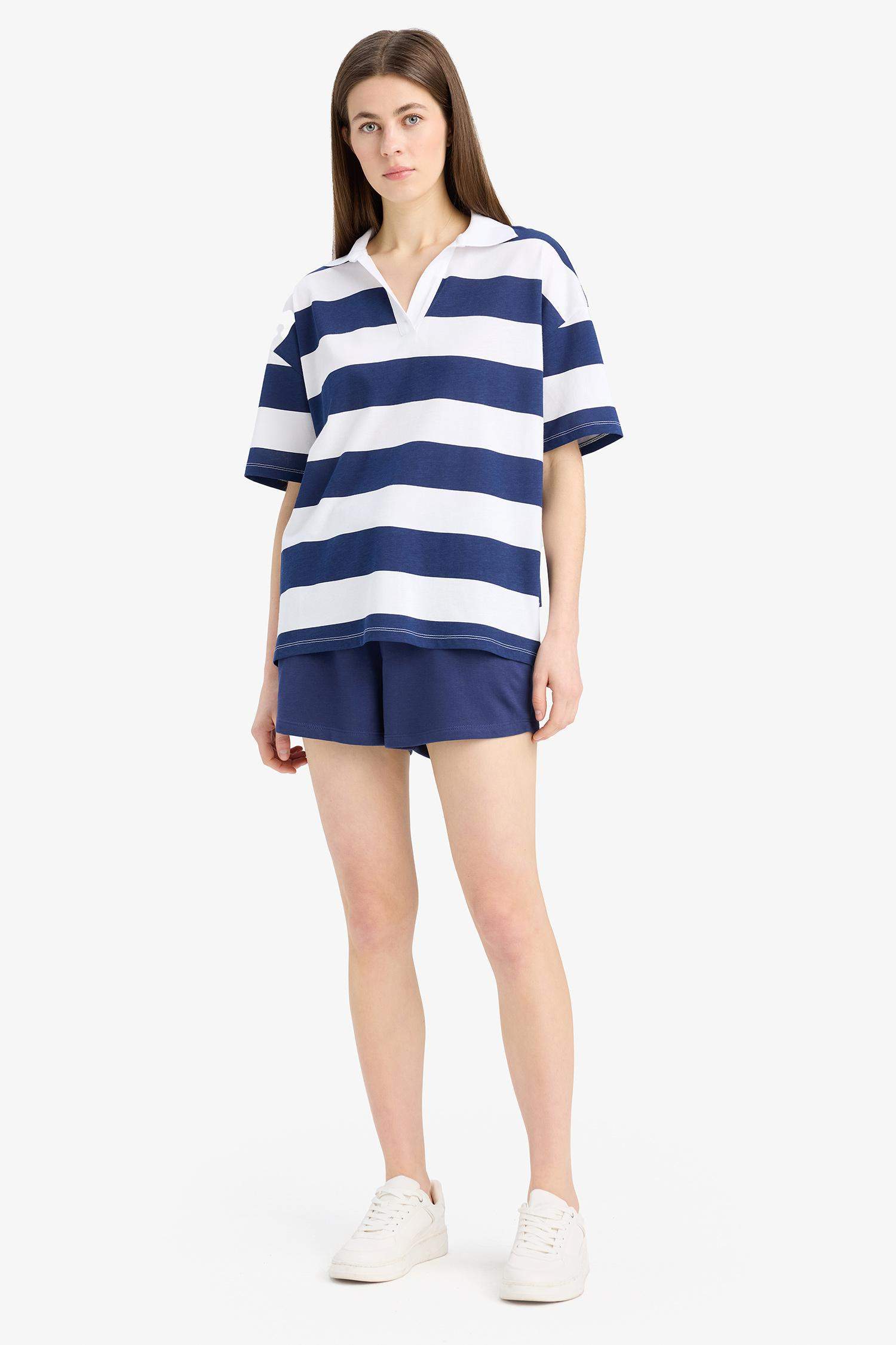 Short basique droit à taille normale avec cordon de serrage Coupe régulière