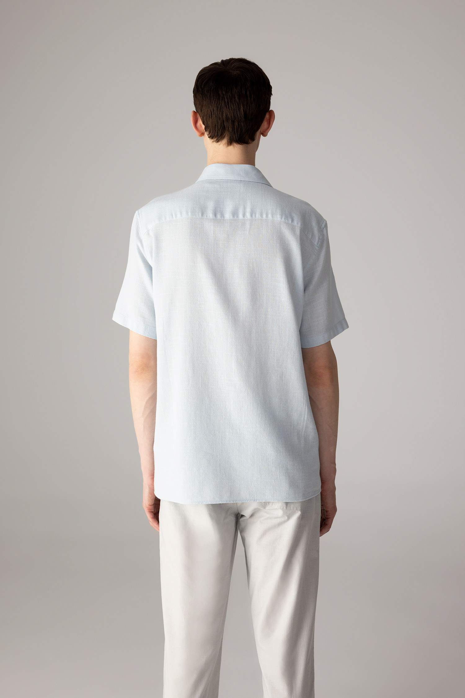 قميص قطن قصة عادية برقبة بولو