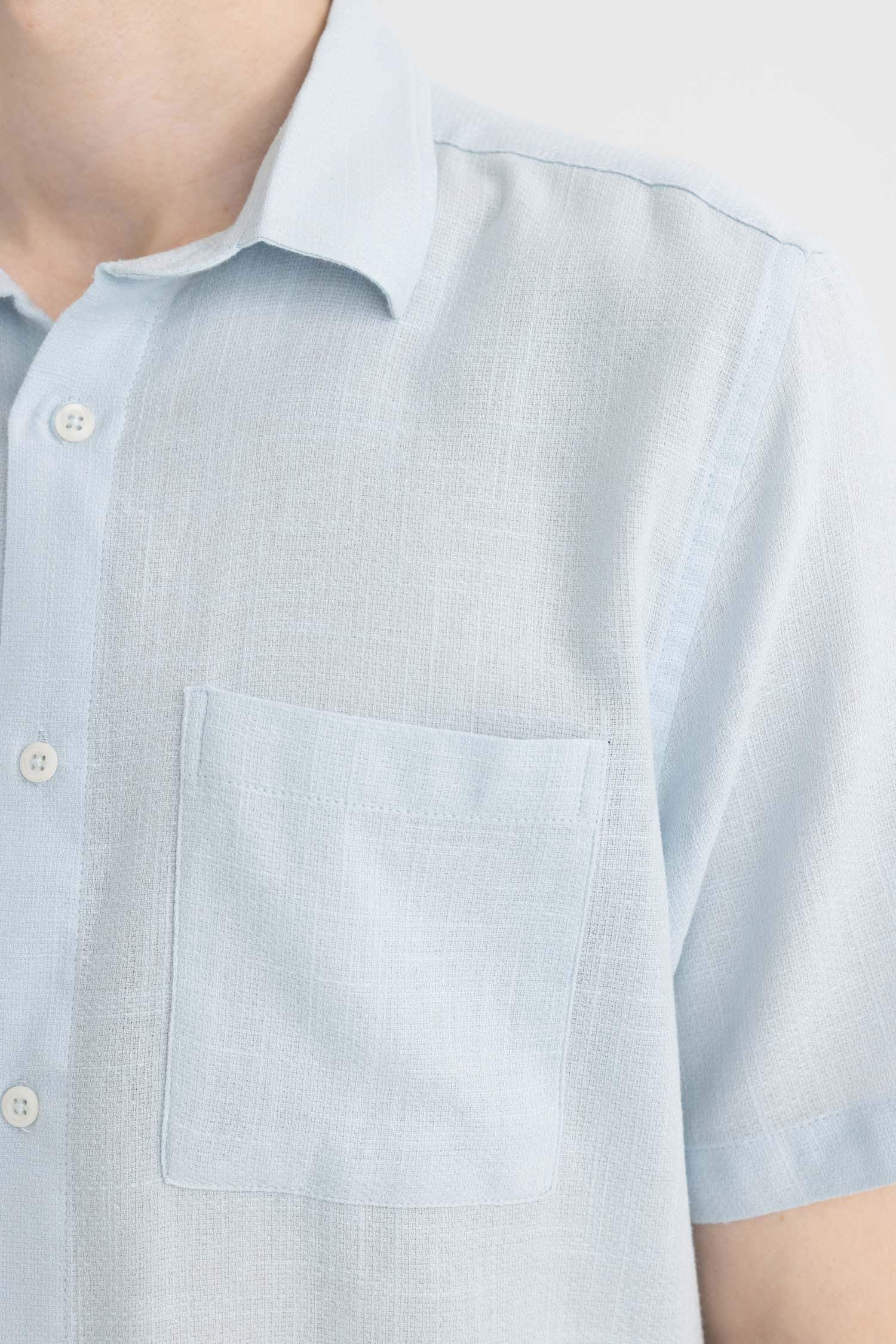 قميص قطن قصة عادية برقبة بولو