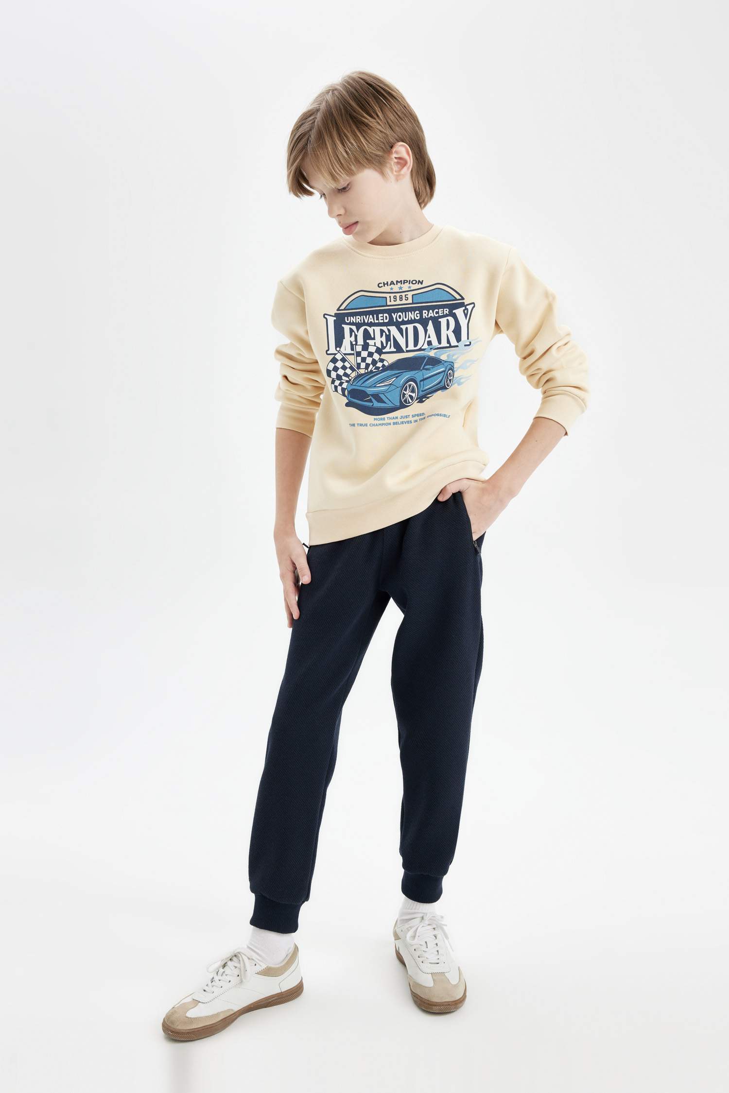 Boy Navy Blue School Sweatpants