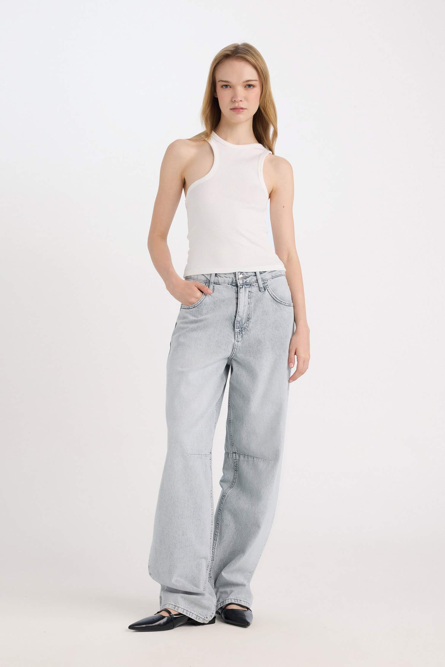 Fitted Asimetrik Fitilli Kaşkorse Atlet