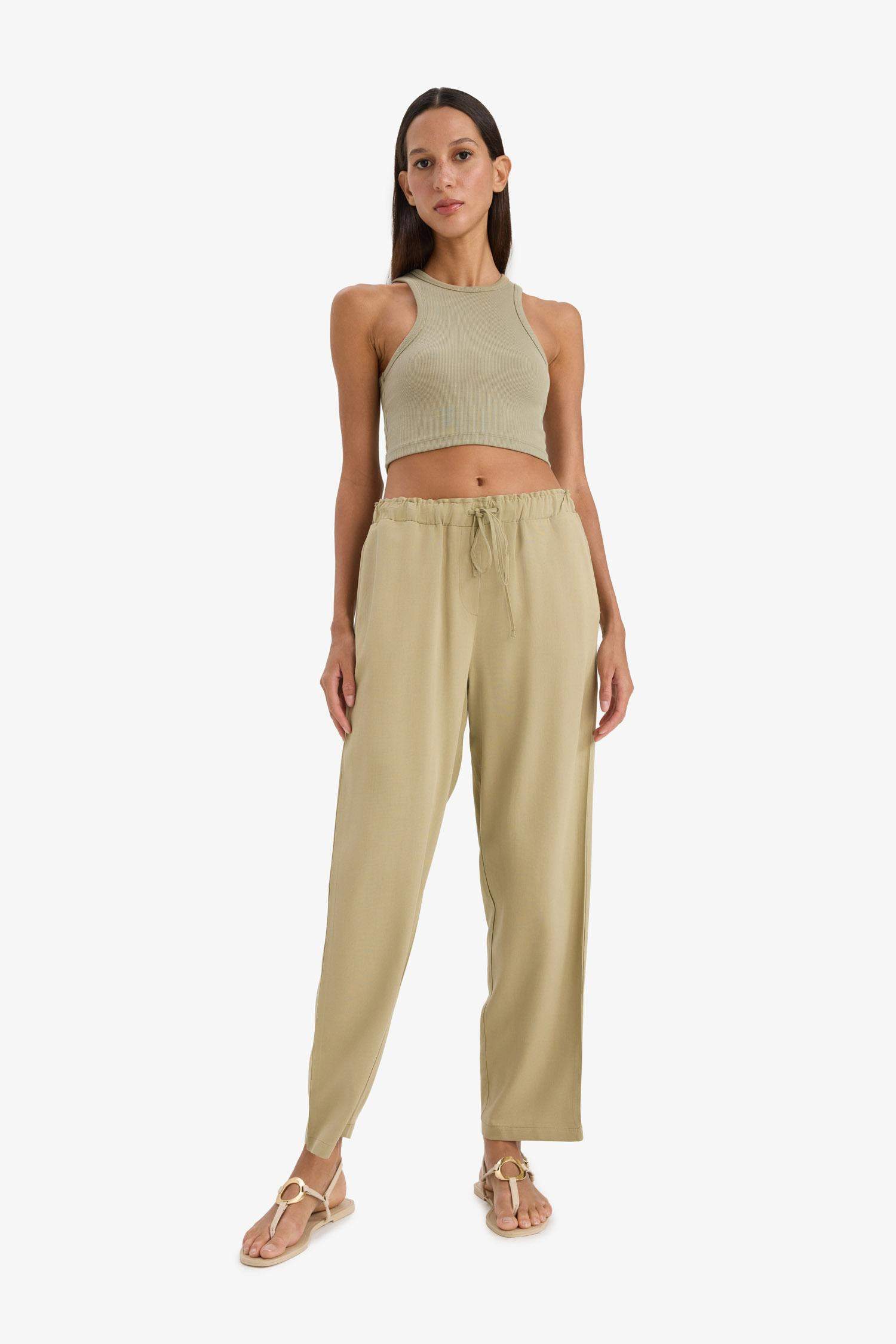 Jogger High Waist Linen Trousers