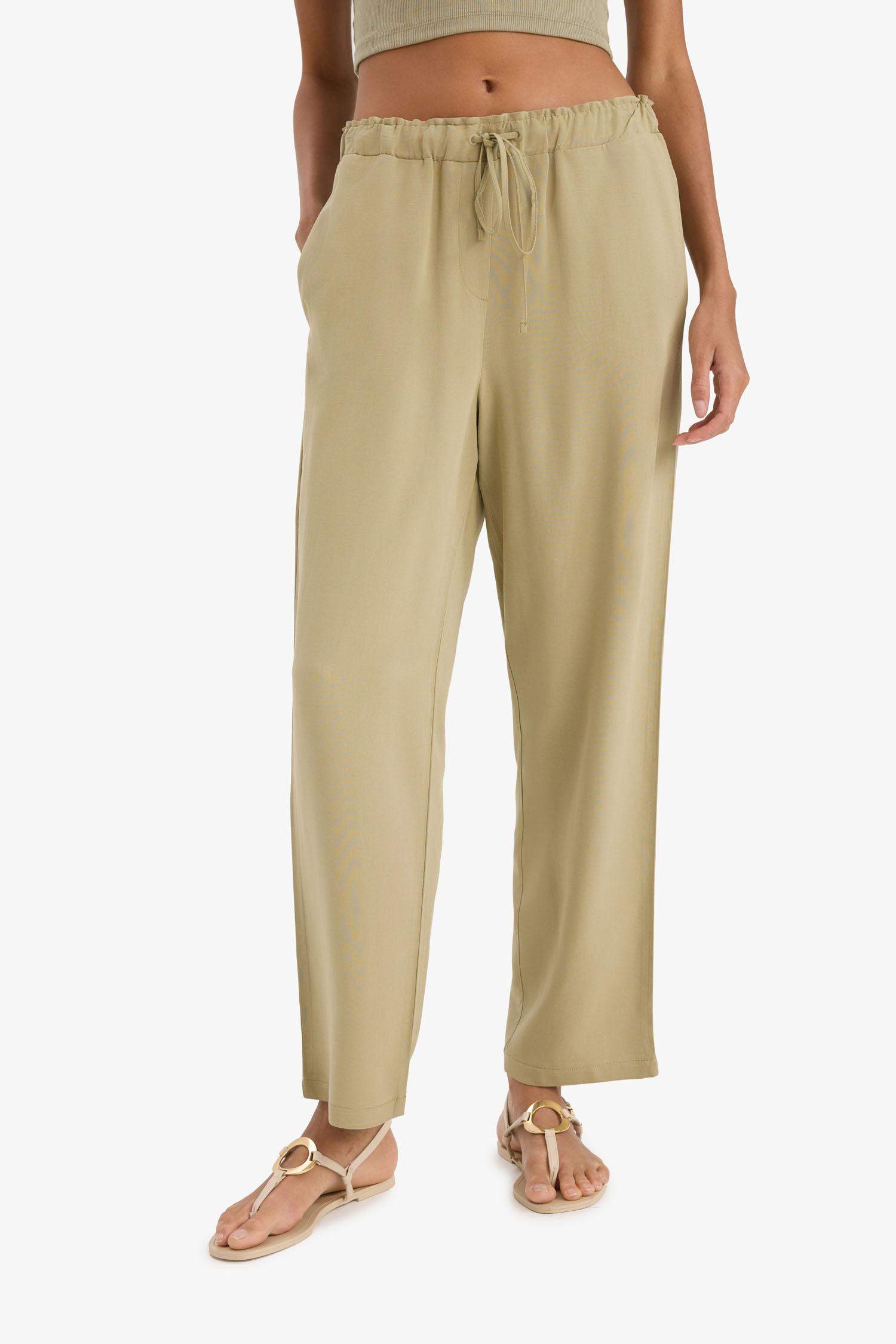 Jogger High Waist Linen Trousers