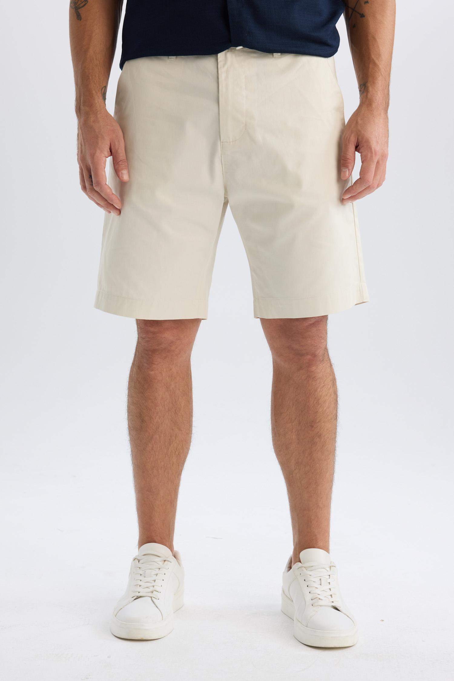 Regular Fit Gabardine Bermuda Shorts