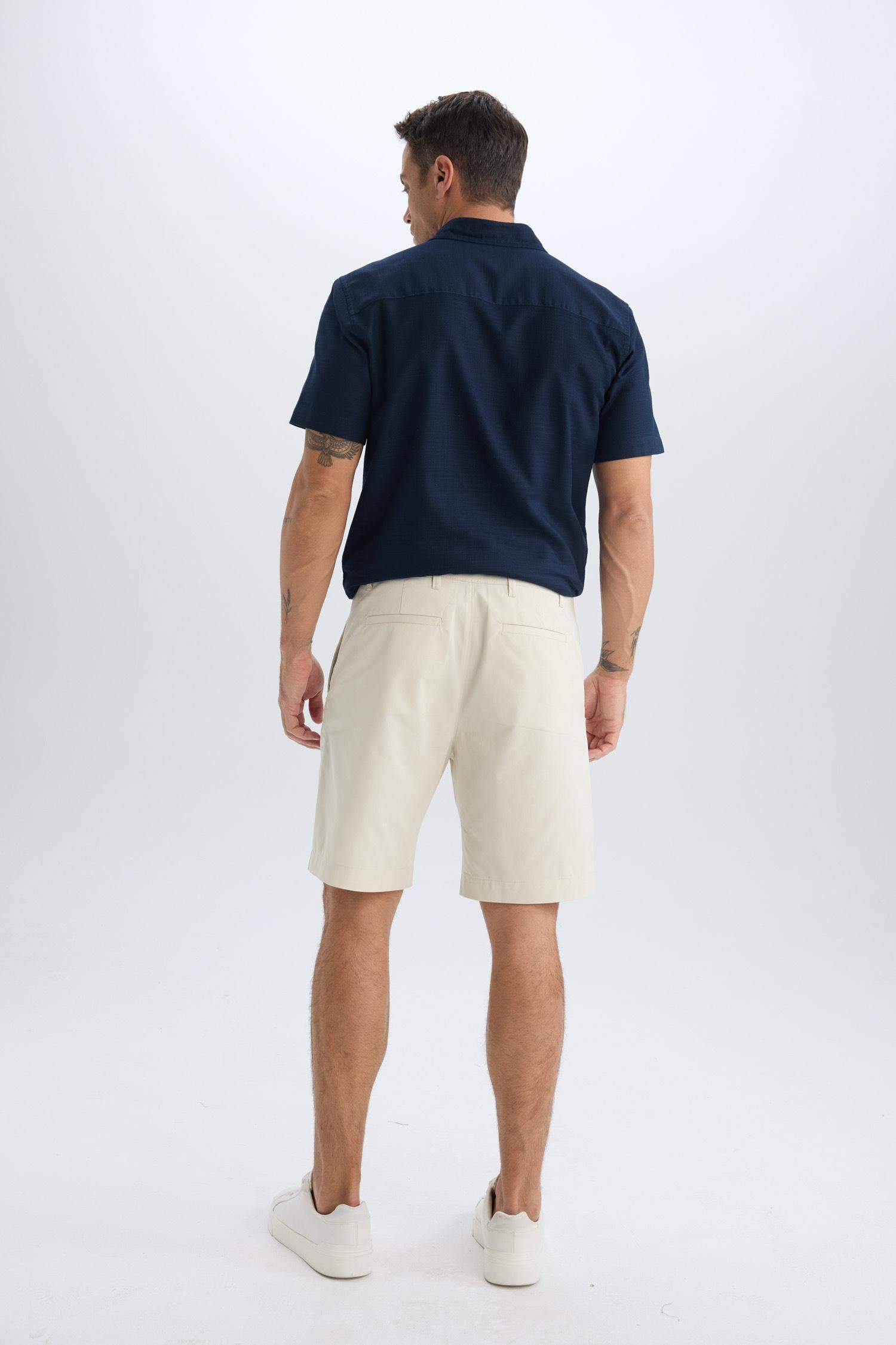 Regular Fit Gabardine Bermuda Shorts