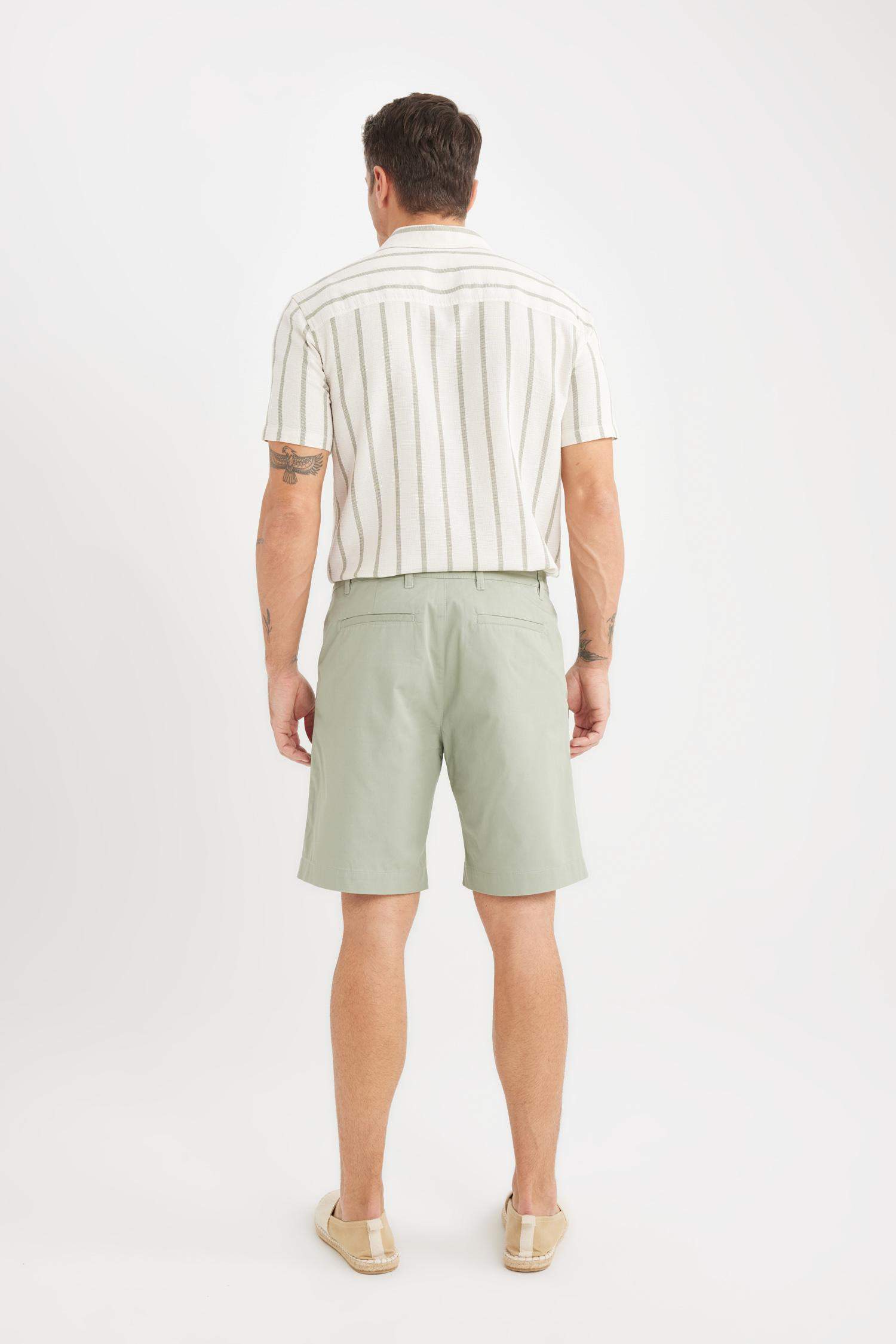 Regular Fit Gabardin Bermuda Şort