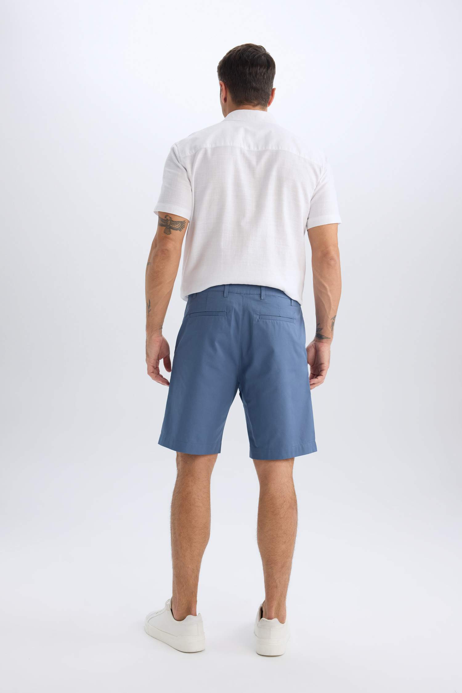 %100 Pamuk Regular Fit Gabardin Bermuda Şort