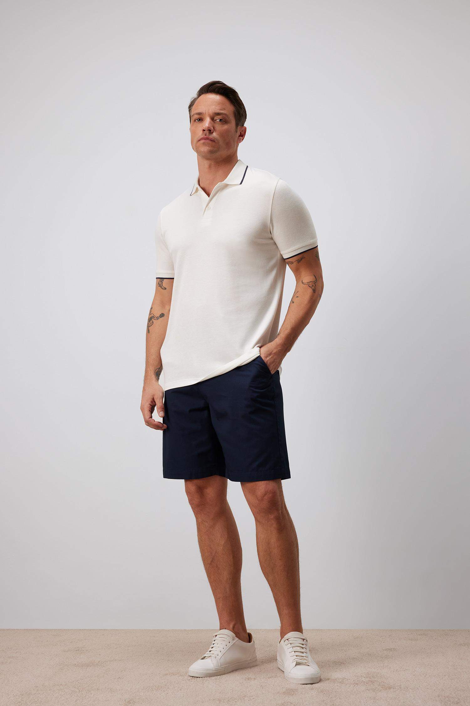 %100 Pamuk Regular Fit Gabardin Bermuda Şort