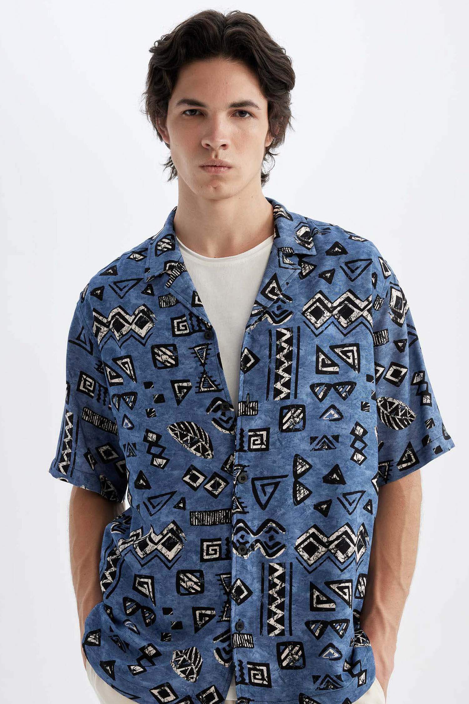 قميص فيسكوز قصة عادية نص ردن بياخة جاكيت