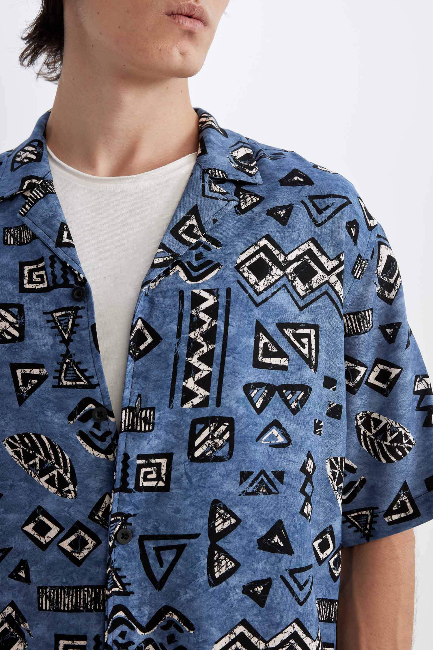 قميص فيسكوز قصة عادية نص ردن بياخة جاكيت