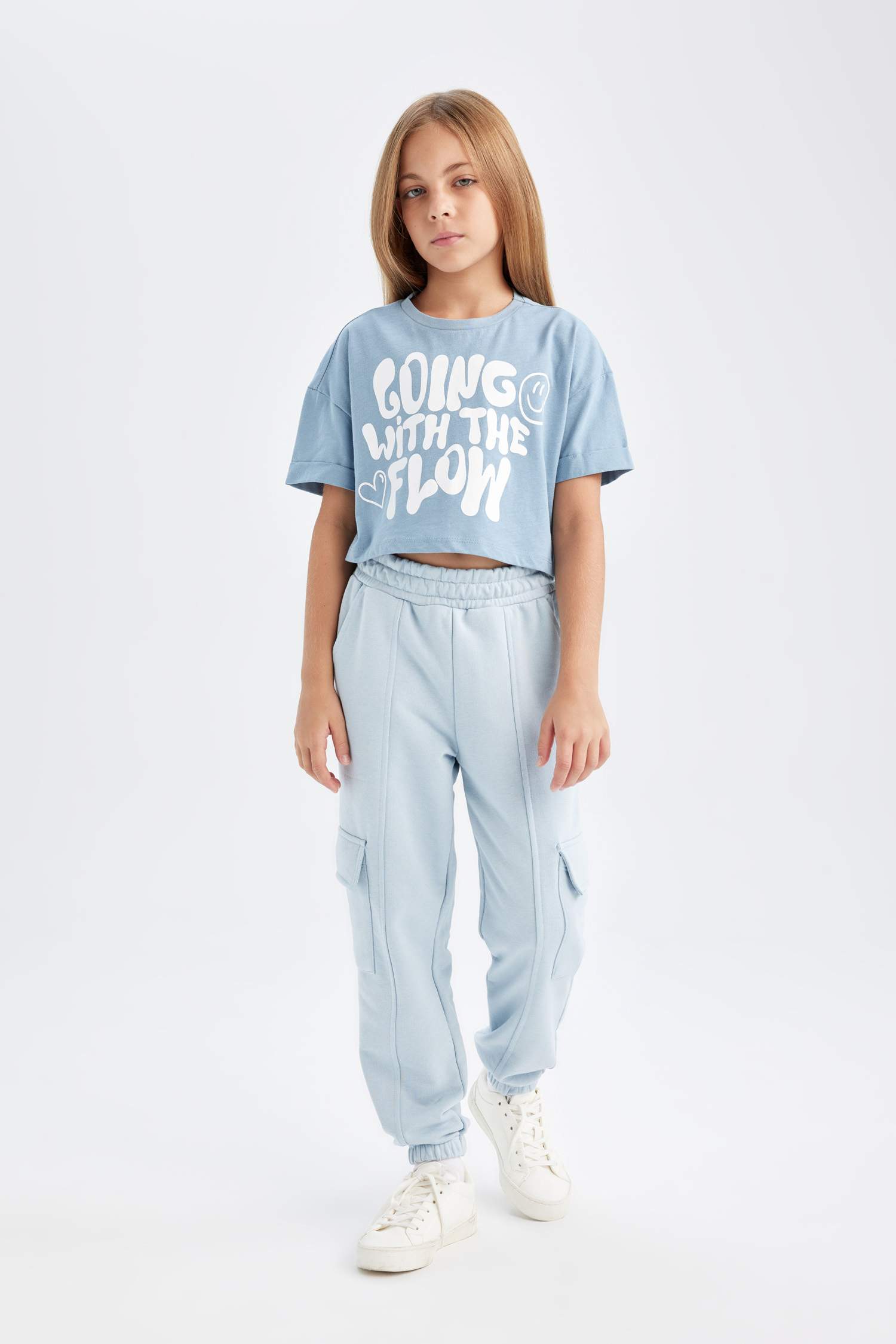 Kız Çocuk Kargo Cepli Beli Paçası Lastikli Jogger Eşofman Altı