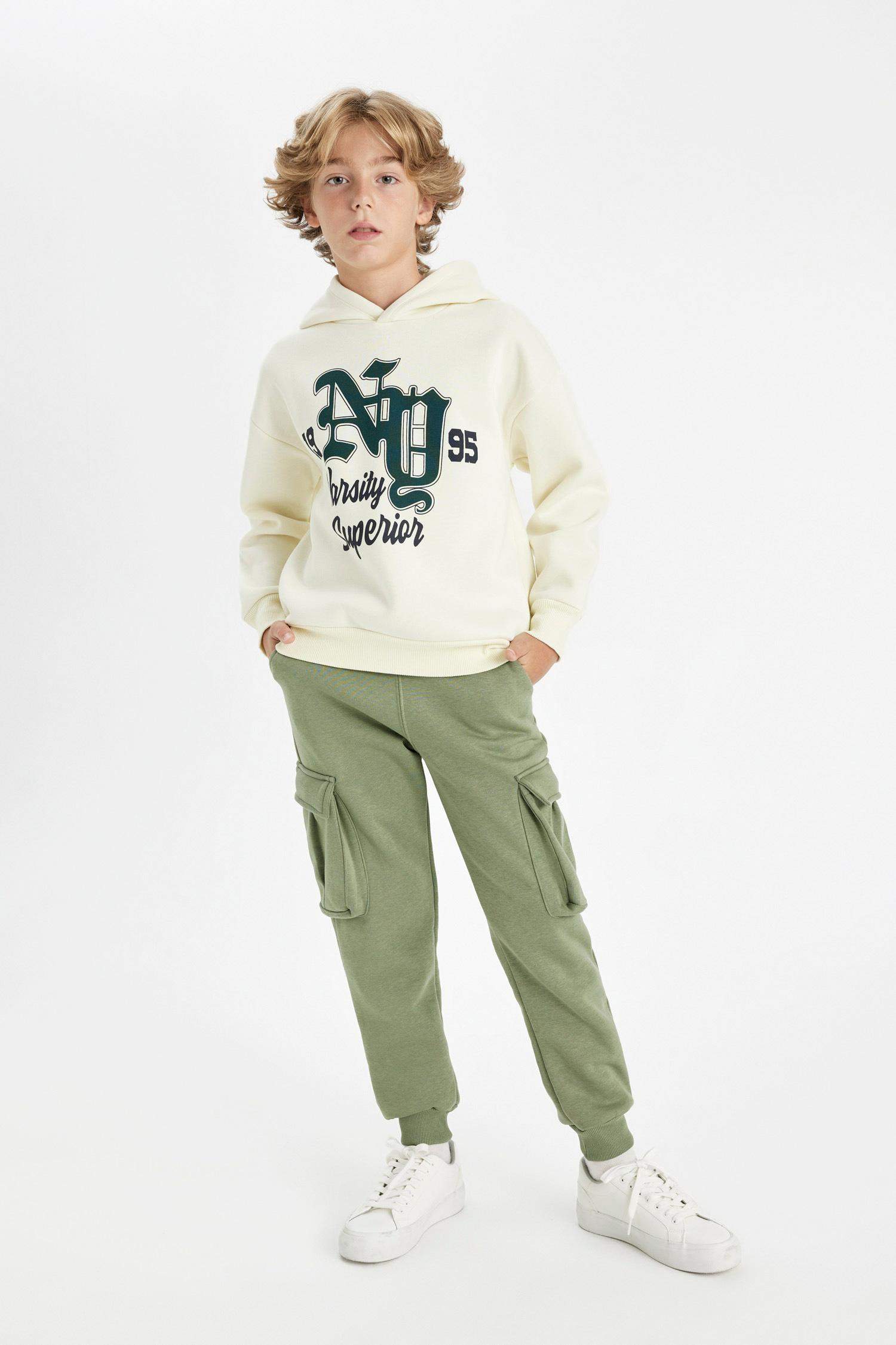 Erkek Çocuk Kargo Cepli Beli Paçası Lastikli Jogger Okul Eşofman Altı