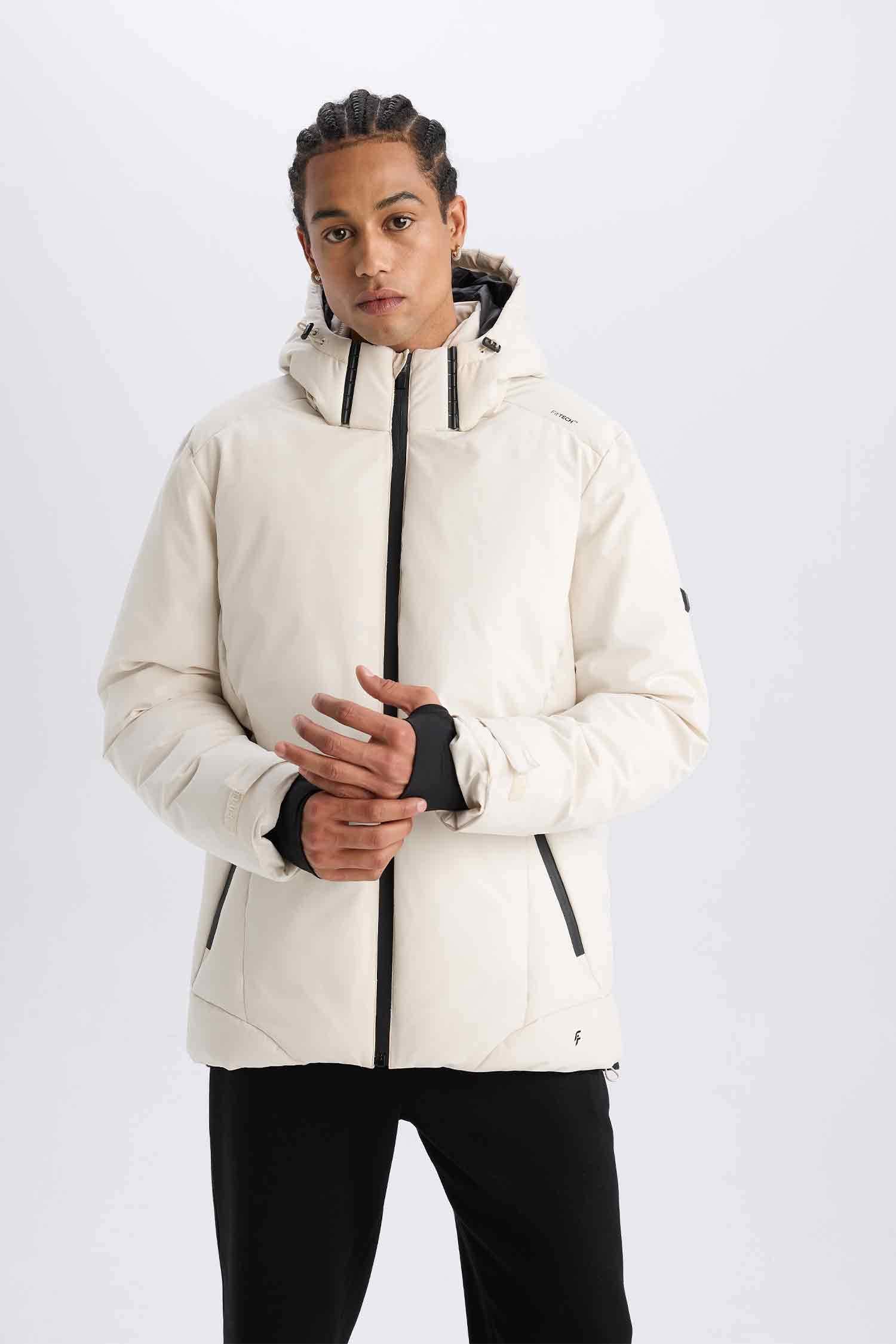 DeFactoFit USB Heated Hooded Windproof Waterproof Ski Jacket