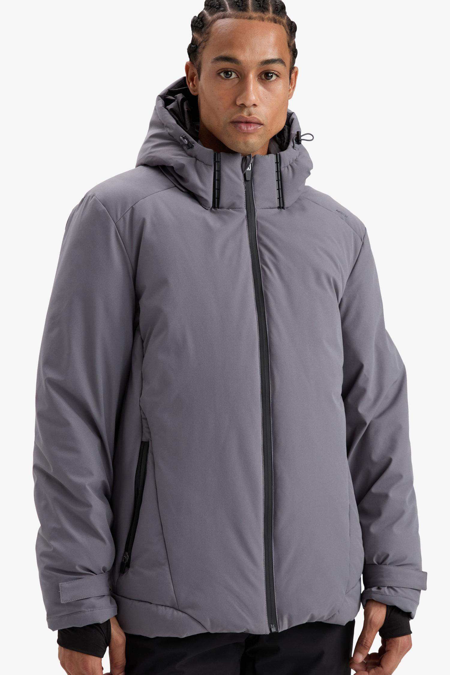 Defactofit USB Heated Waterproof Windproof Hooded Zippered Winter Ski Jacket