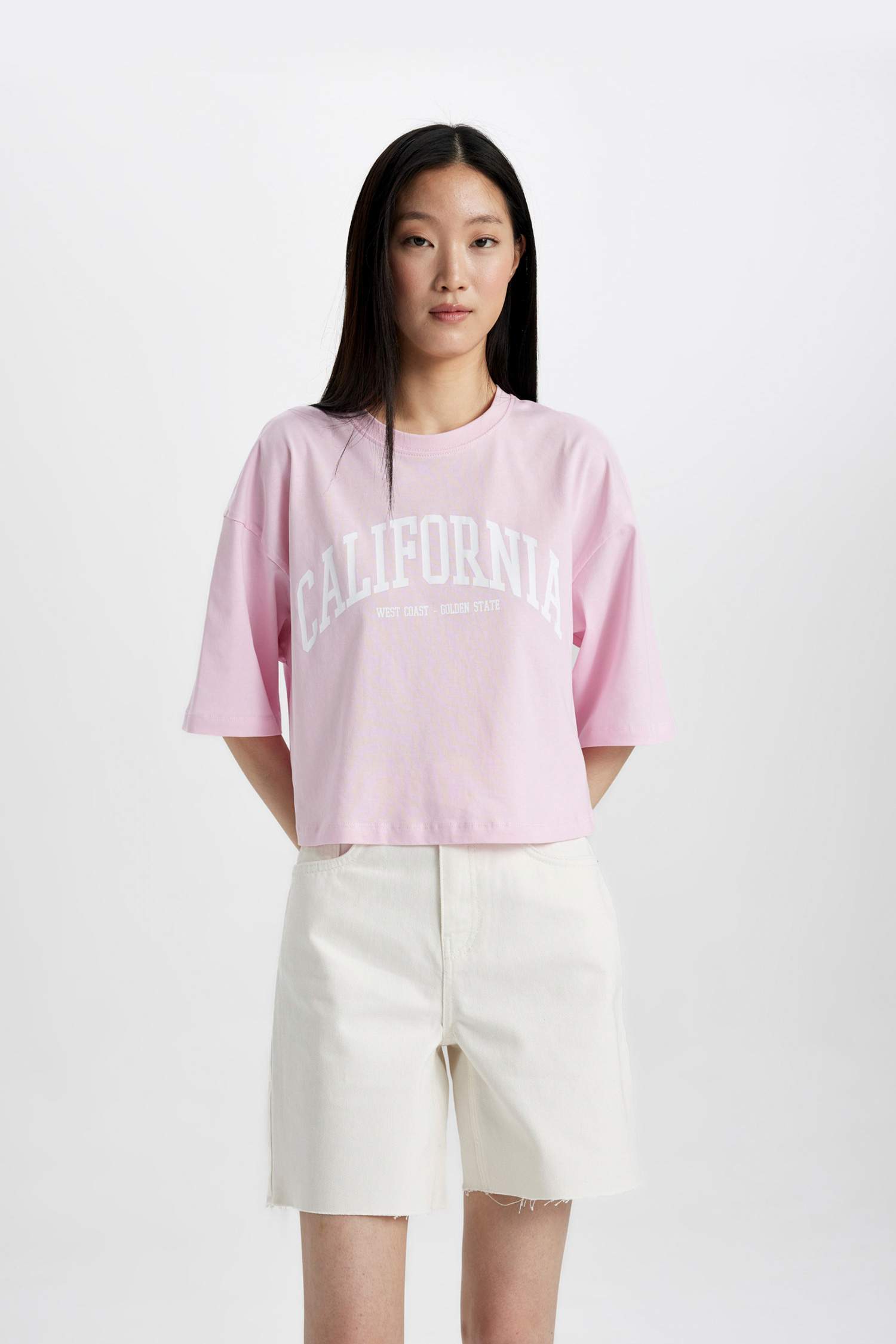 Oversize Fit Crew Neck Printed T-Shirt