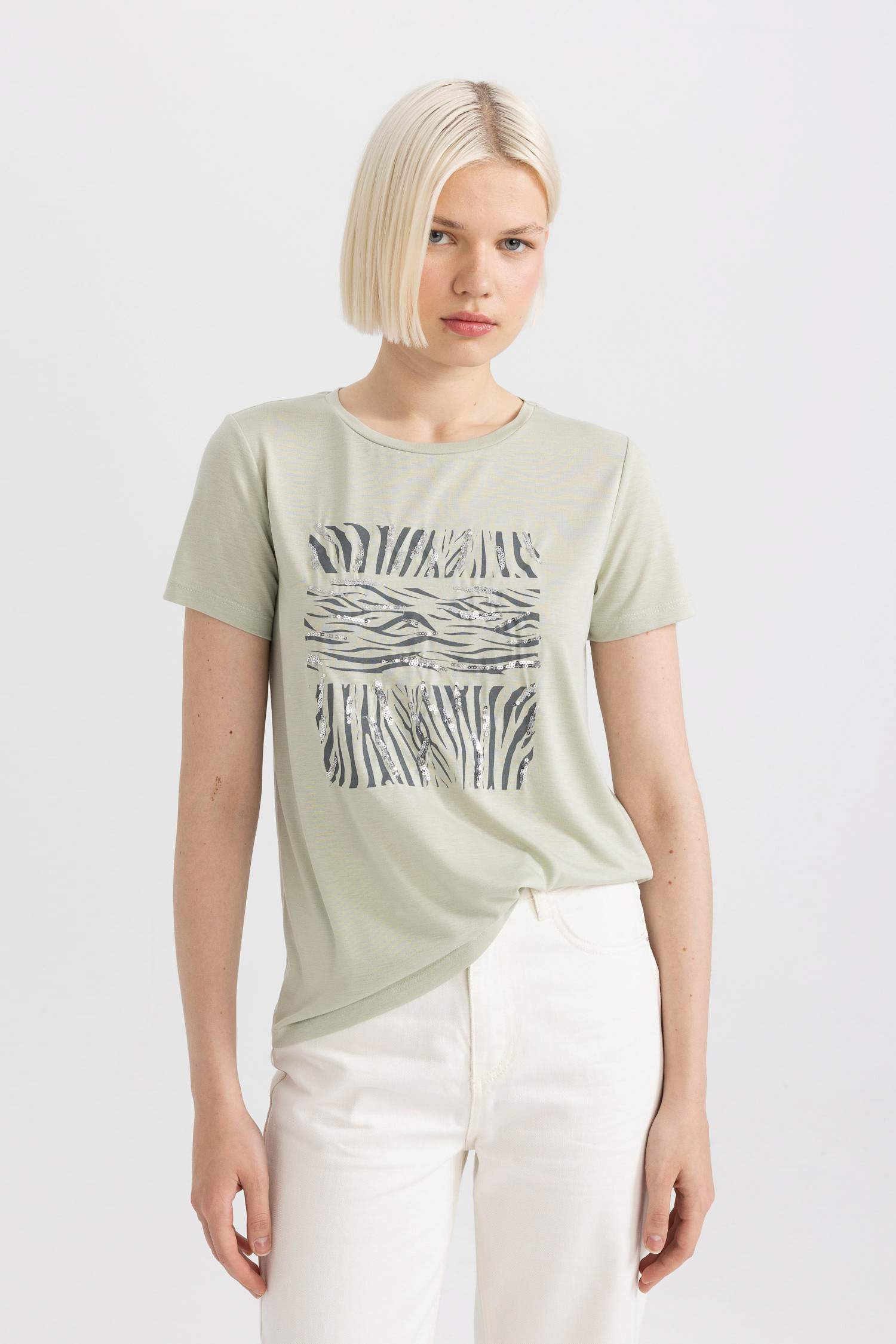 T-Shirt imprimé Coupe Régulière Col Ras Du Cou