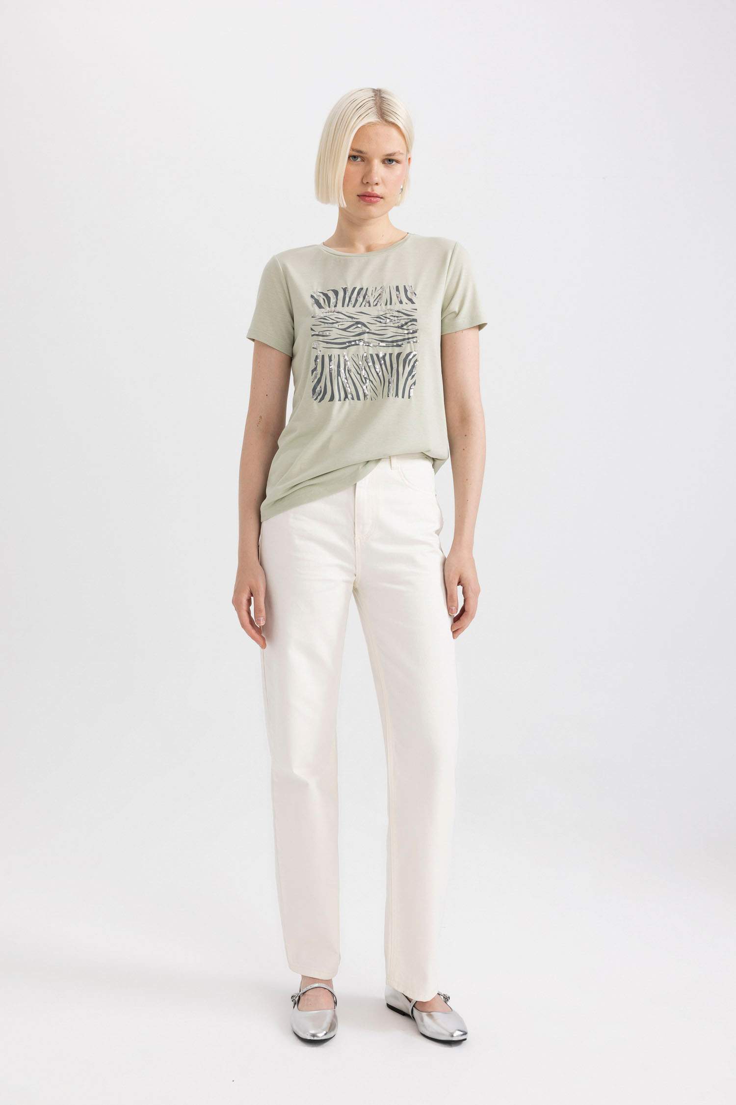 T-Shirt imprimé Coupe Régulière Col Ras Du Cou