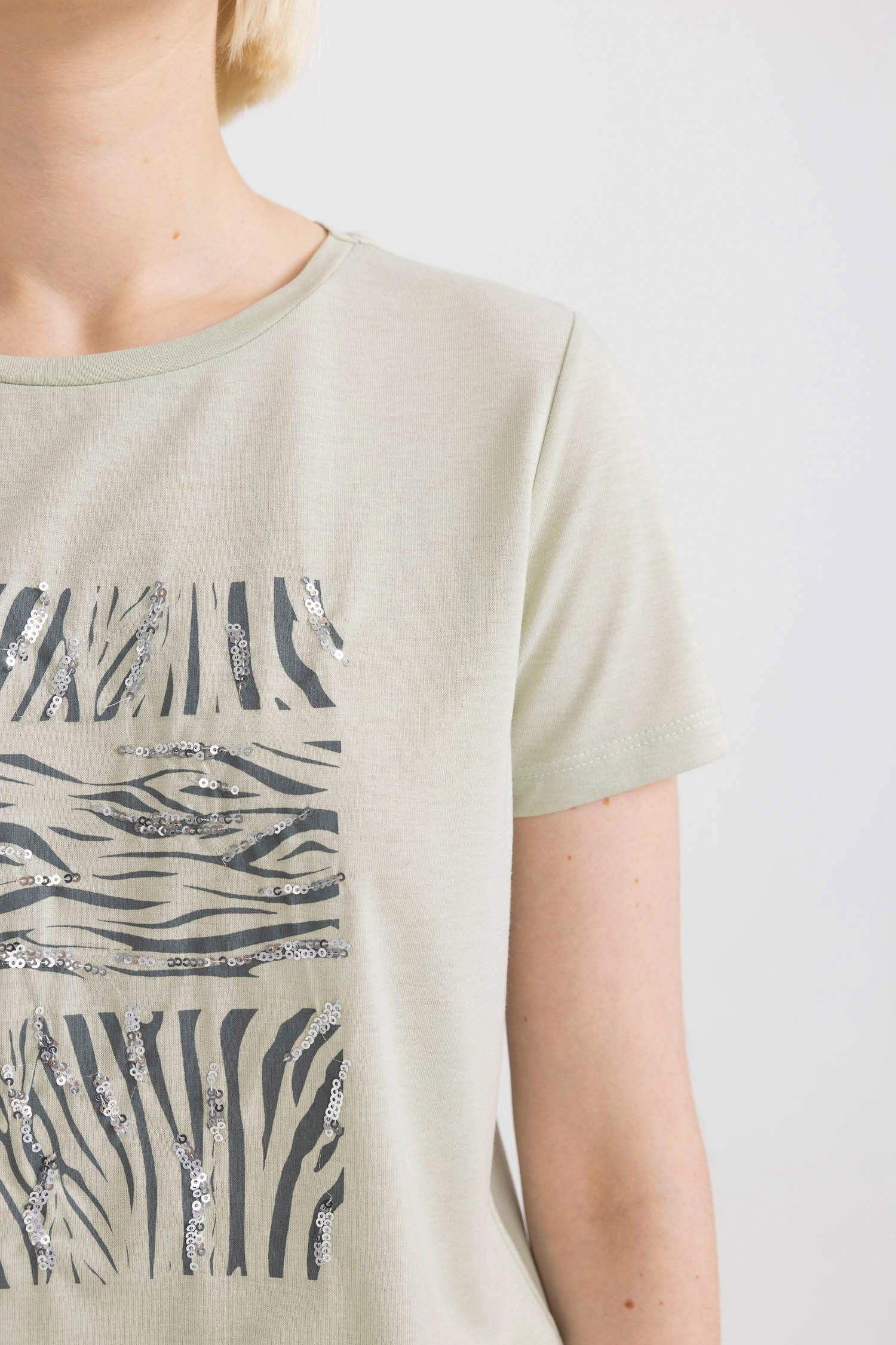 T-Shirt imprimé Coupe Régulière Col Ras Du Cou