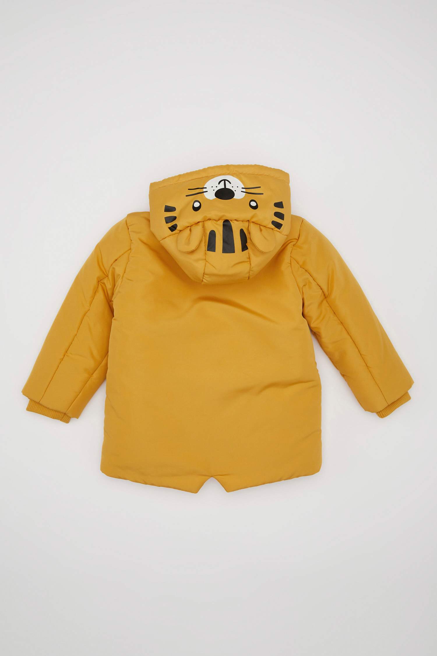 Boy Plush Lined Waterproof Fabric Hooded Puffer Jacket