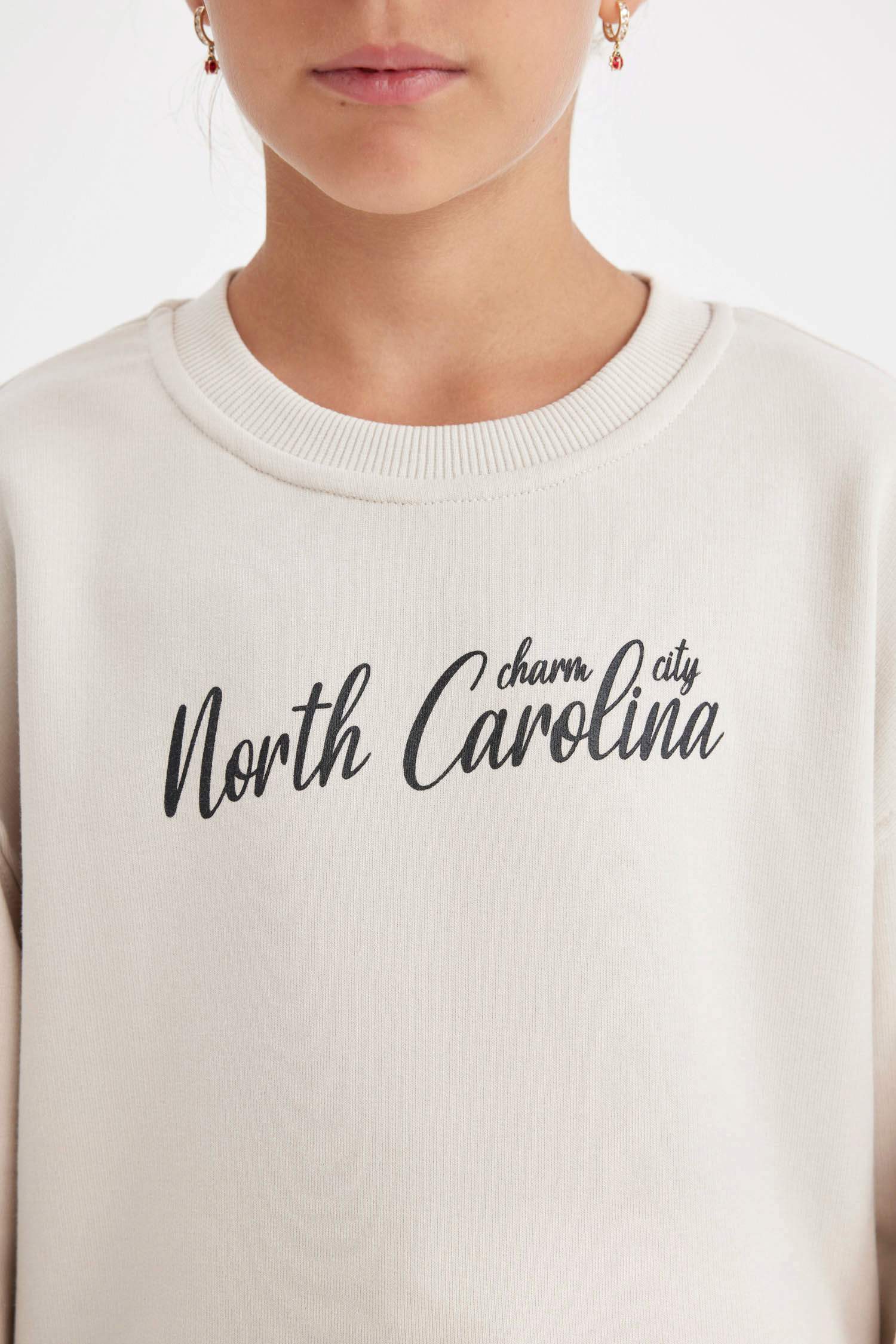 Sweat-shirt imprimé à Coupe Régulière et Col rond pour Fille