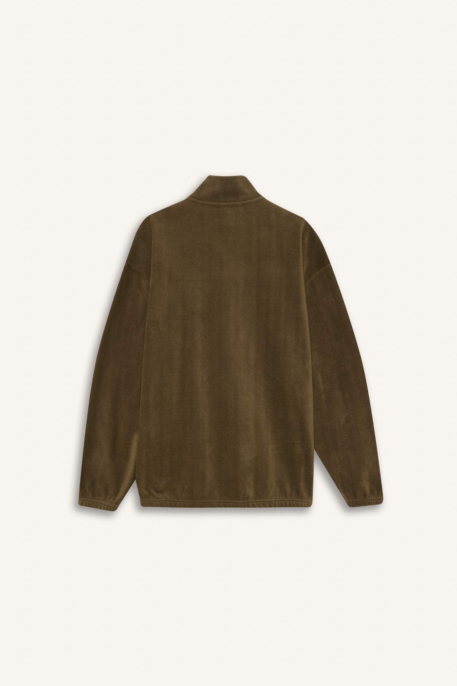 Comfort Regular Fit Rahat Kalıp Dik Yaka Baskılı Polar Sweatshirt