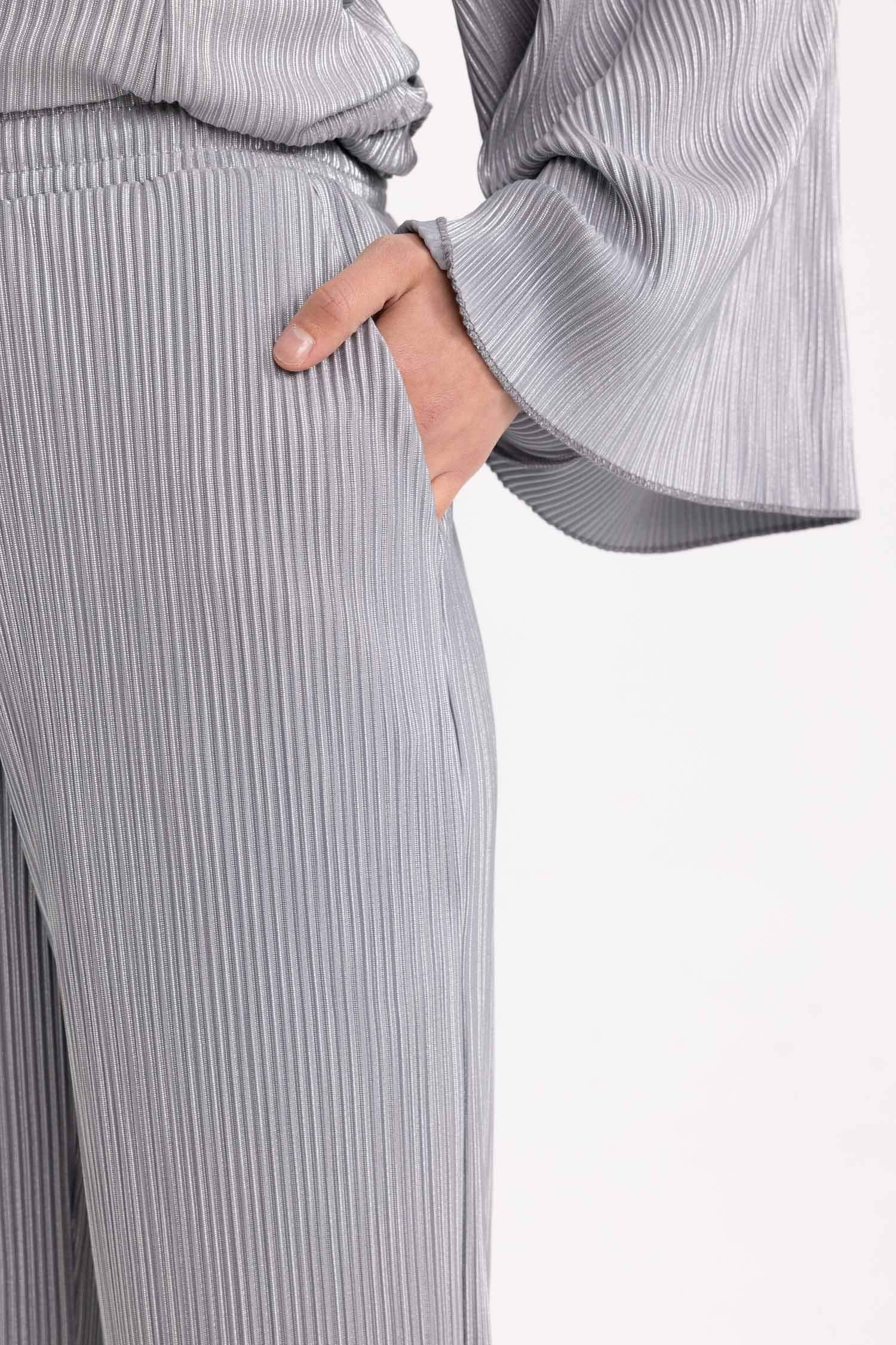 Long Fit Printed Shinny Interlock Trousers