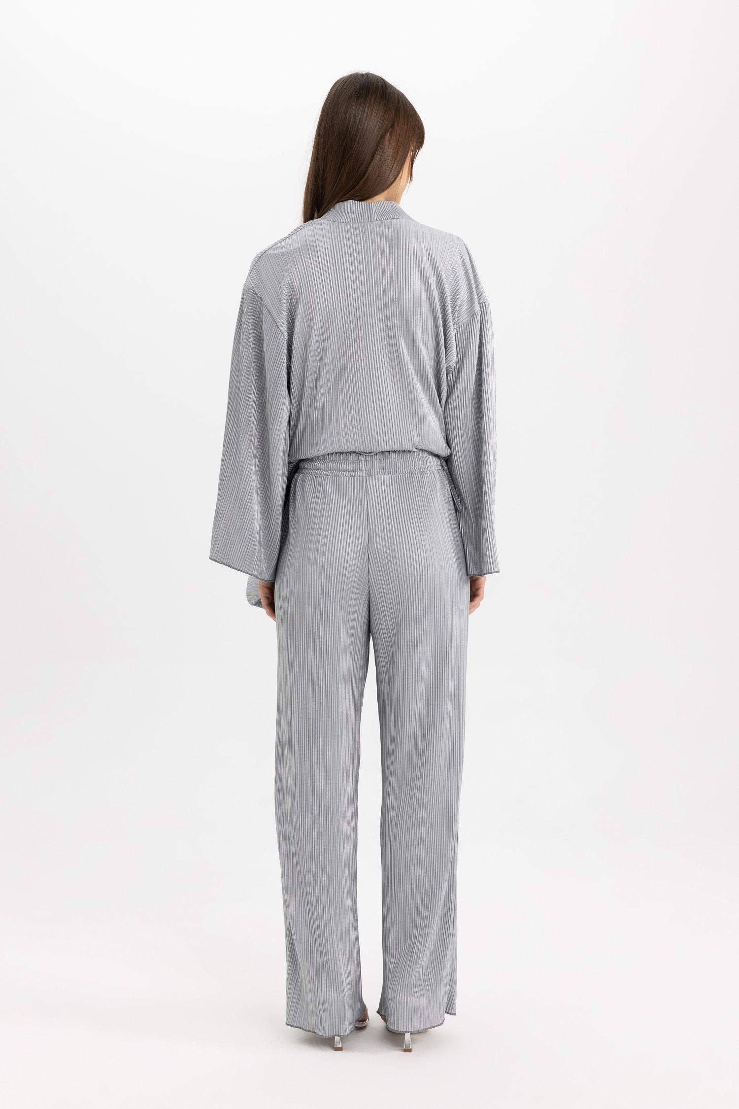 Long Fit Printed Shinny Interlock Trousers