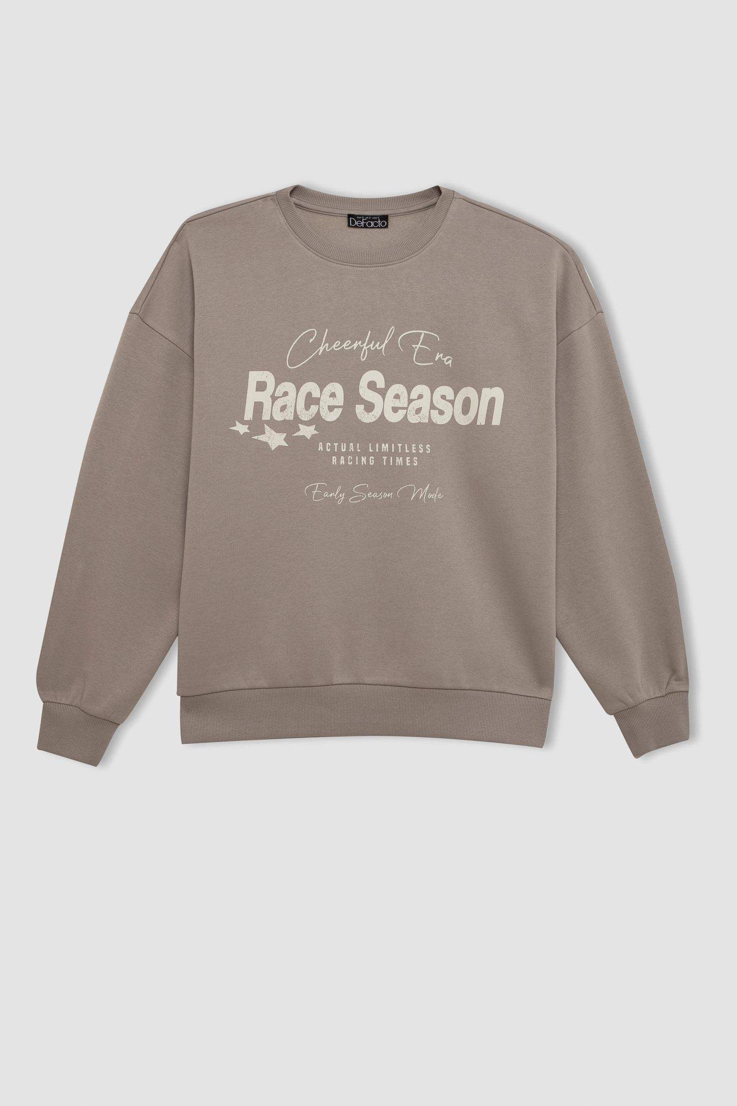 سويت شيرت قصة فضفاضة برقبة مستديرة