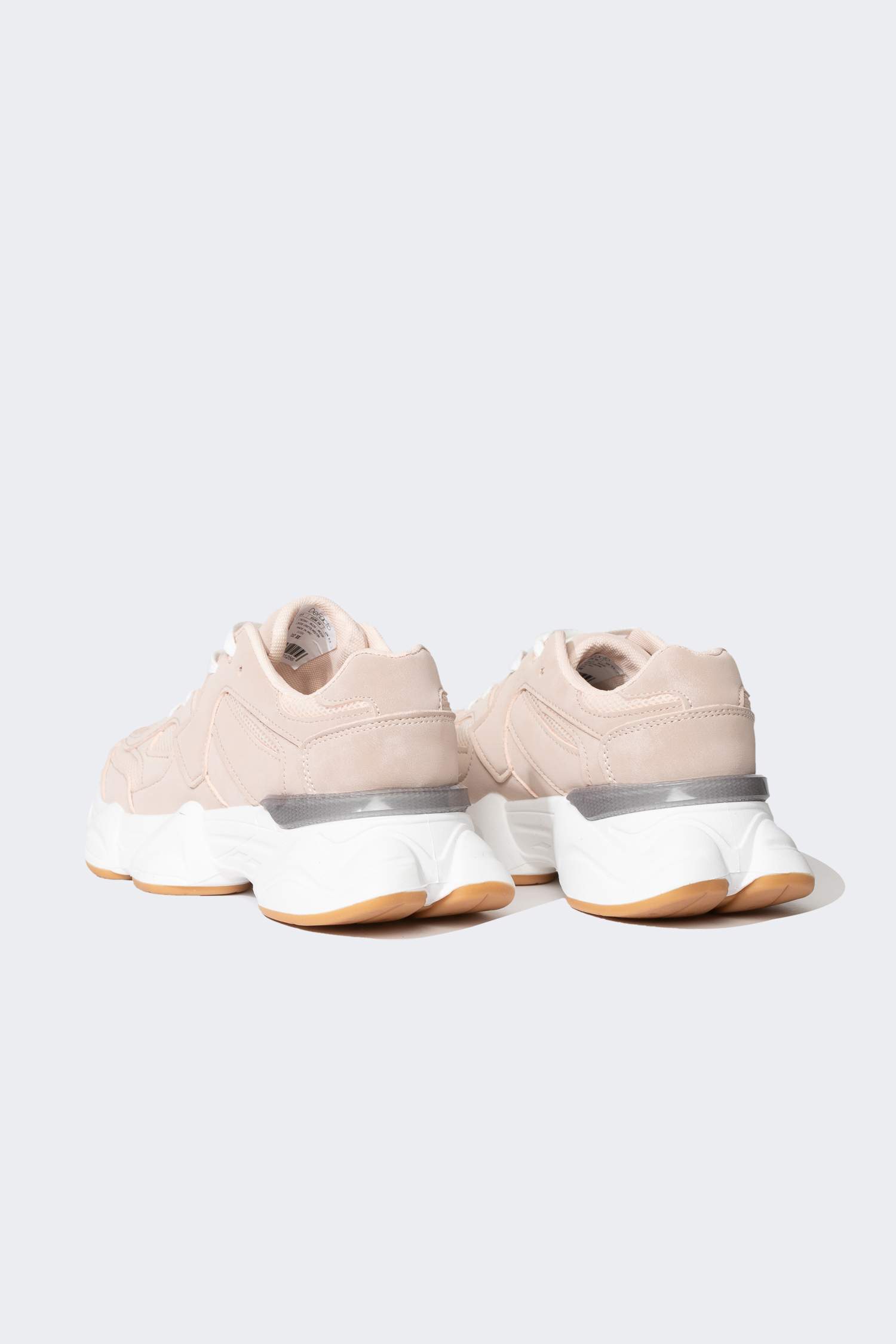 Kadın Kalın Taban Bağcıklı Suni Deri Spor Ayakkabı