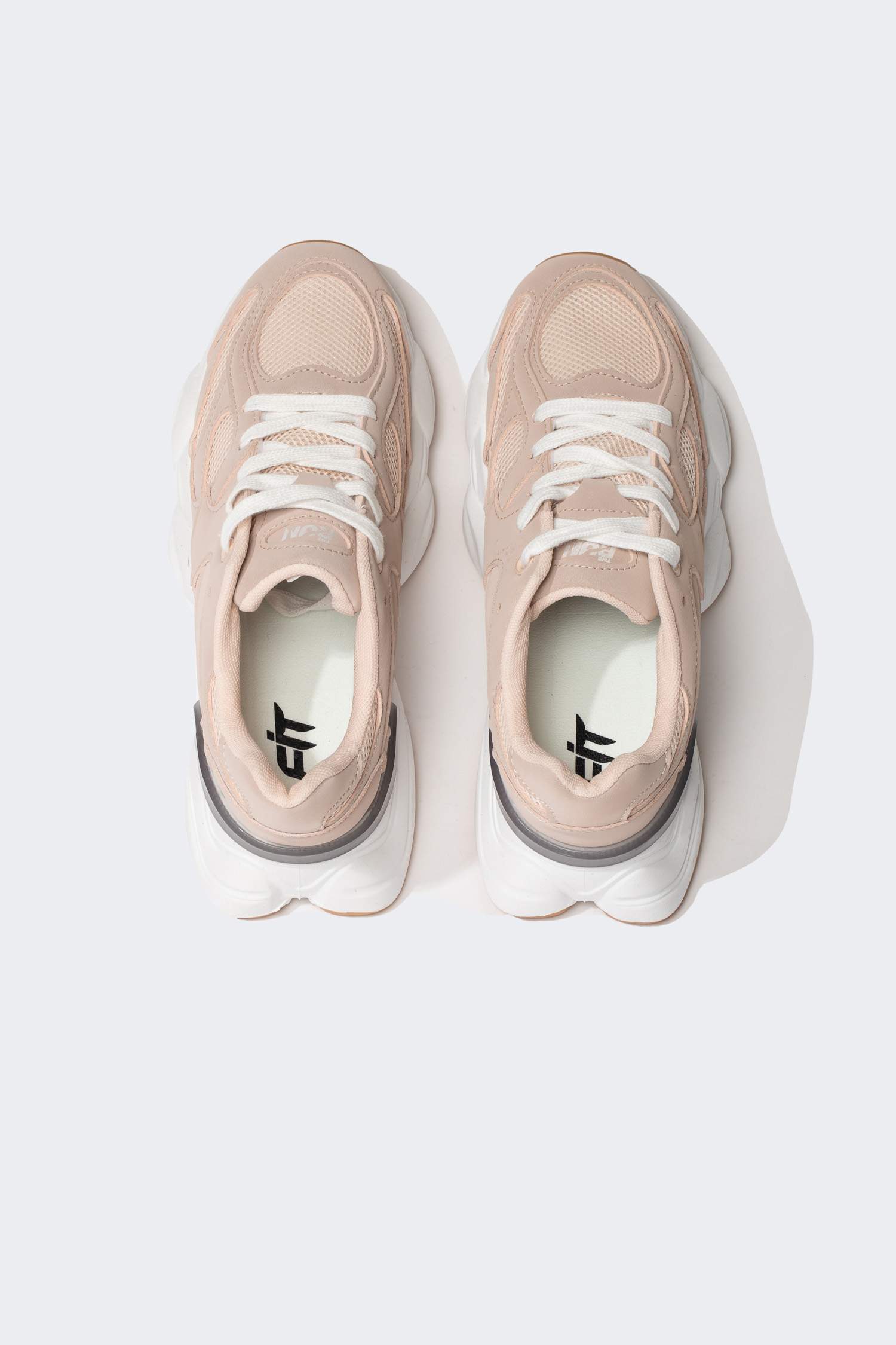 Kadın Kalın Taban Bağcıklı Suni Deri Spor Ayakkabı