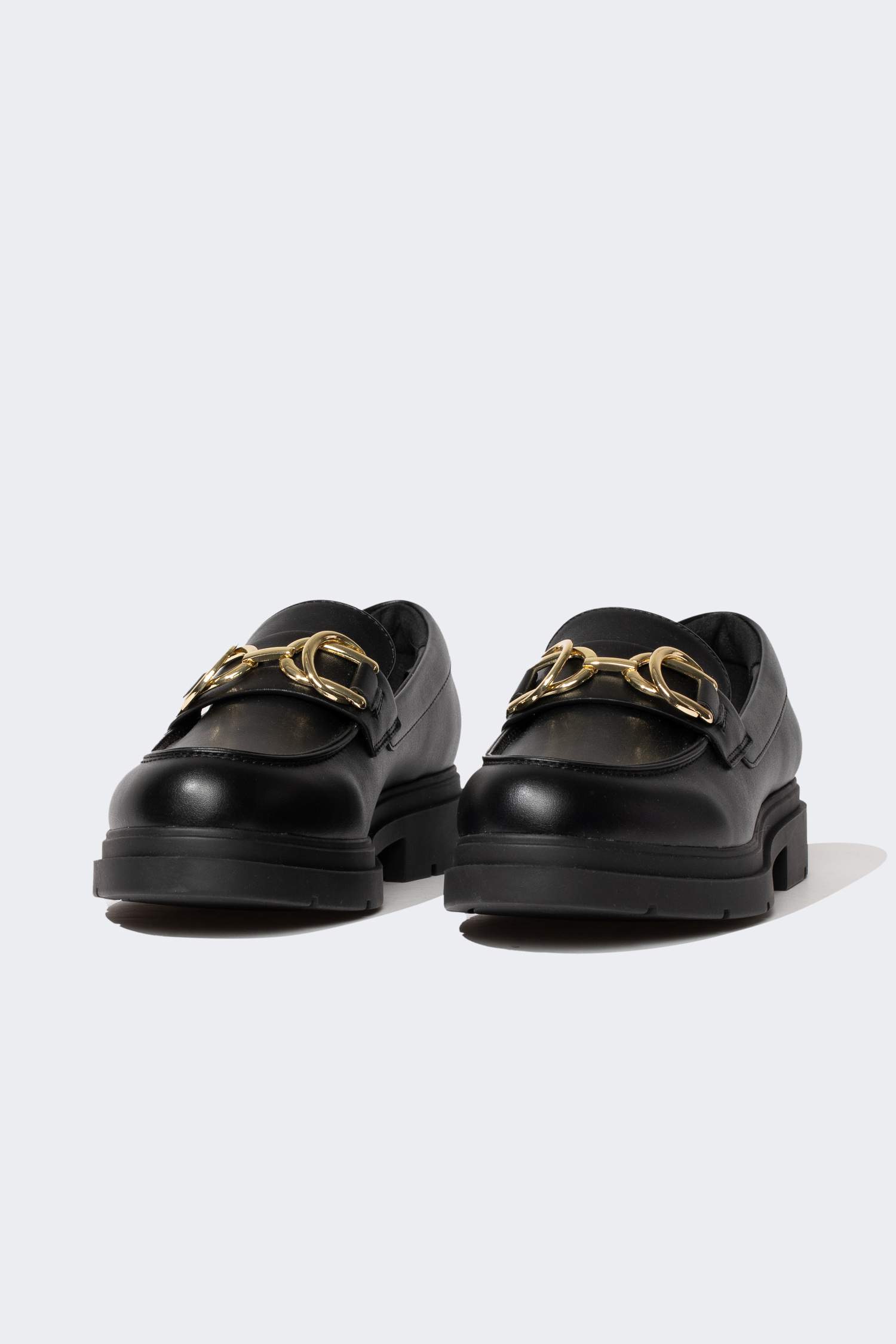 Woman Faux Leather Serrated Sole Casual Shoes