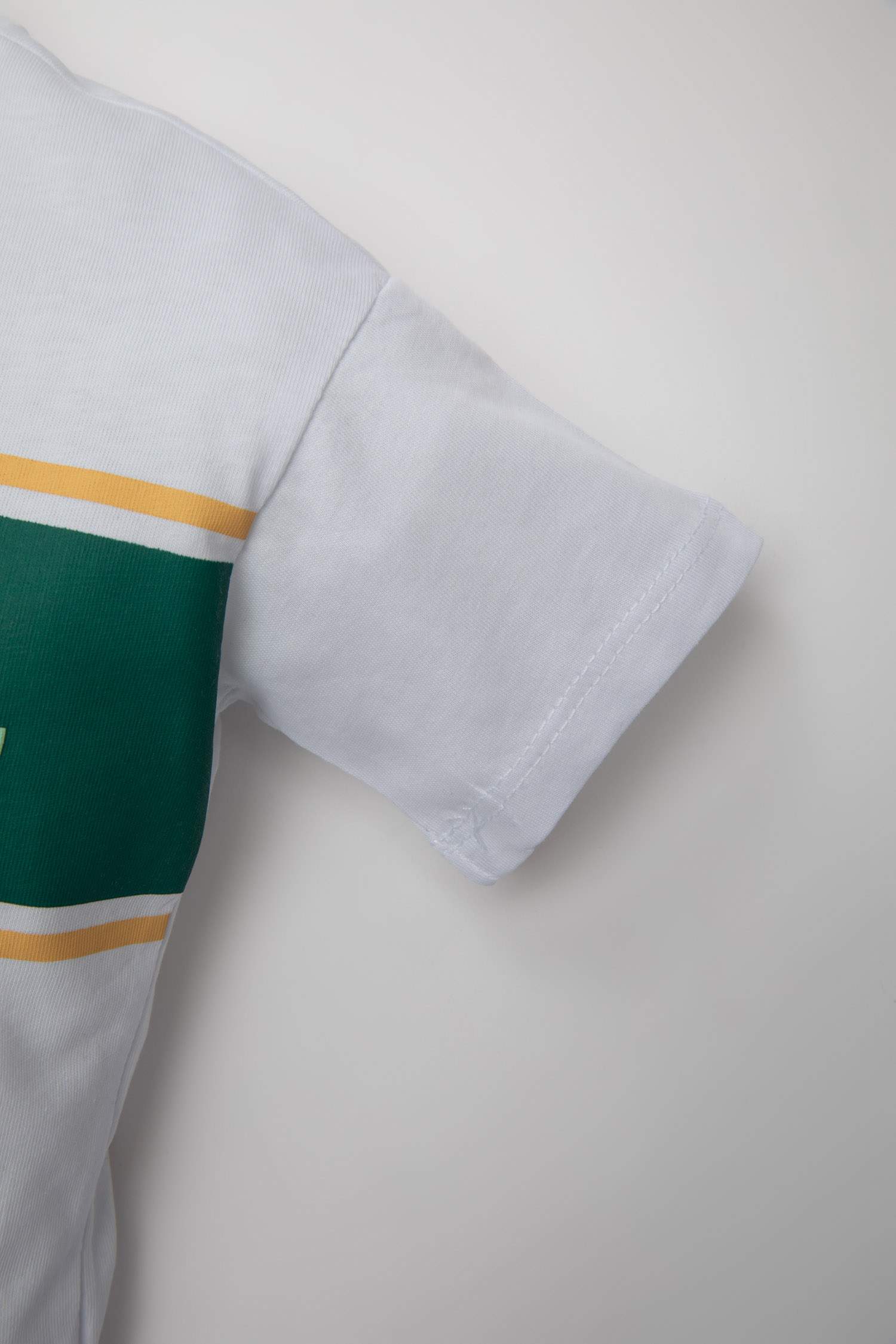 Erkek Bebek Bisiklet Yaka Baskılı Kısa Kollu Tişört