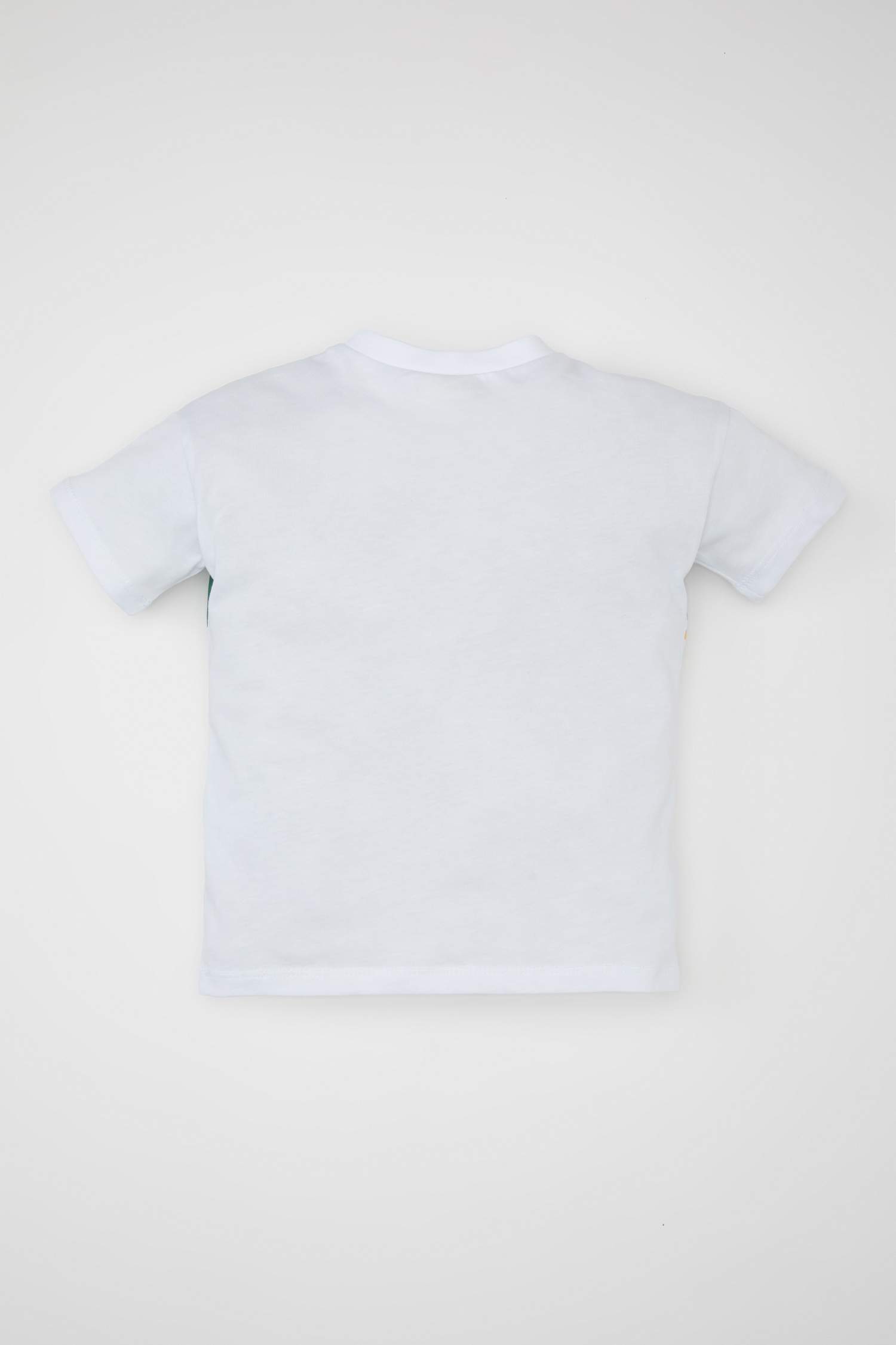 Erkek Bebek Bisiklet Yaka Baskılı Kısa Kollu Tişört