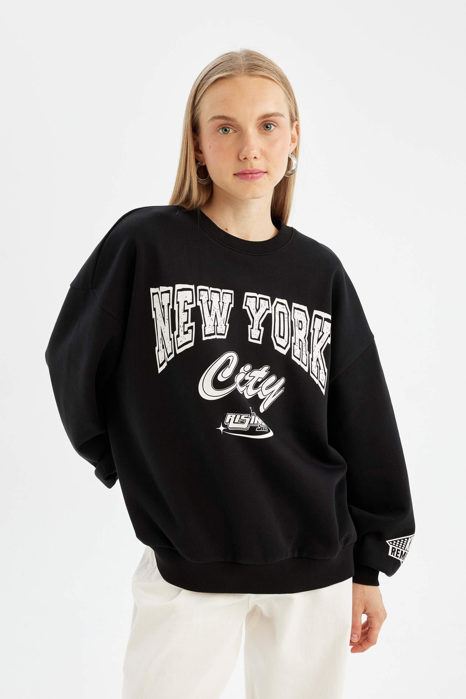 Coool үлкен пішім үлкен дөңгелек жаға Свитер