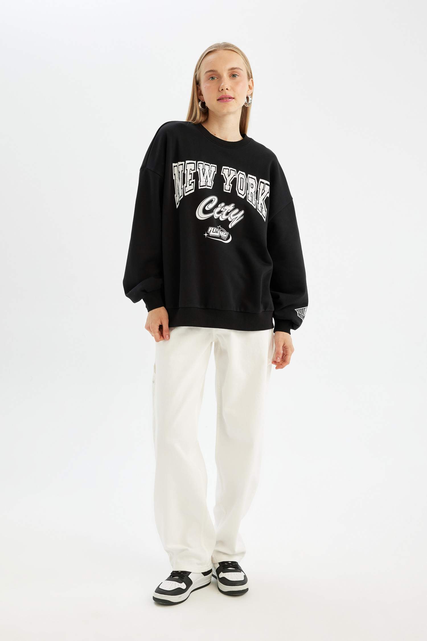 Coool үлкен пішім үлкен дөңгелек жаға Свитер