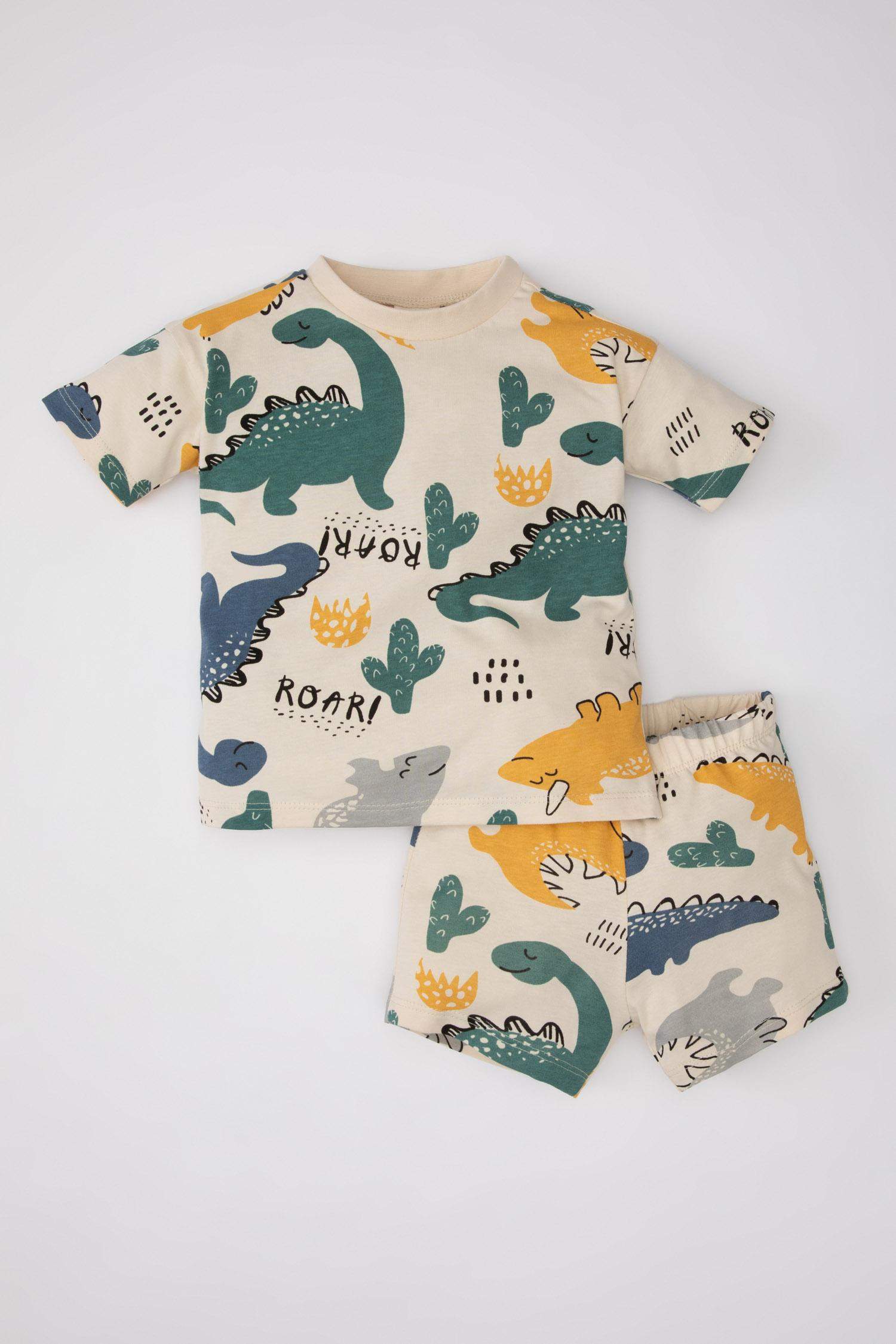 Ensemle de T-Shirt et Short imprimé Dinosaures pour Bébé Garçon