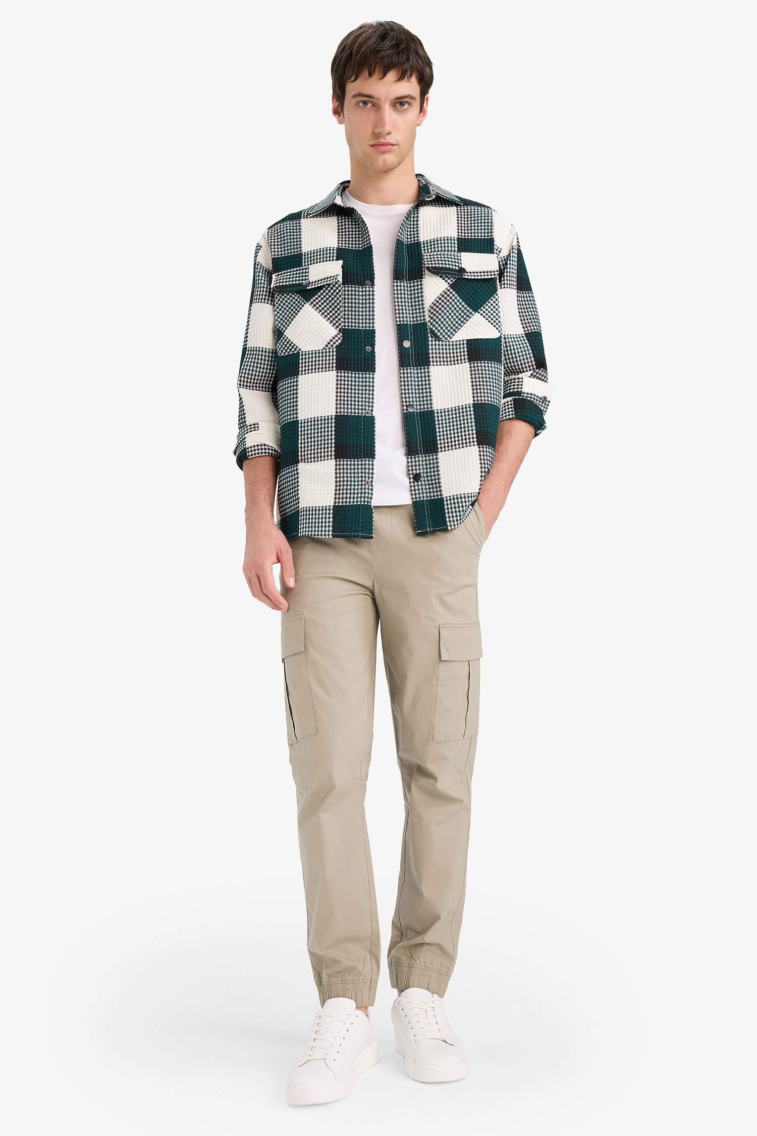 Relax Fit Long Sleeve Waffle Shirt