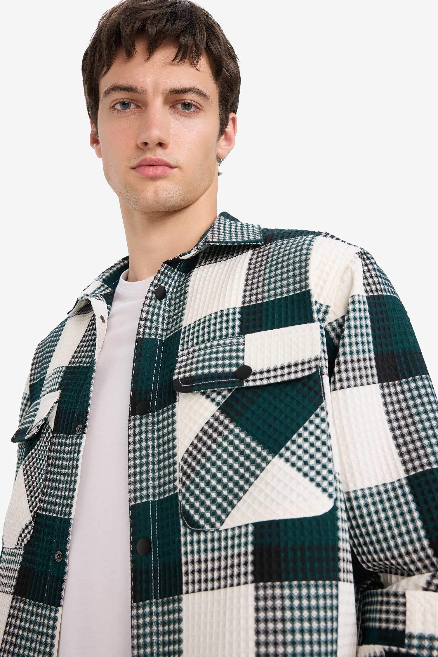 Relax Fit Long Sleeve Waffle Shirt