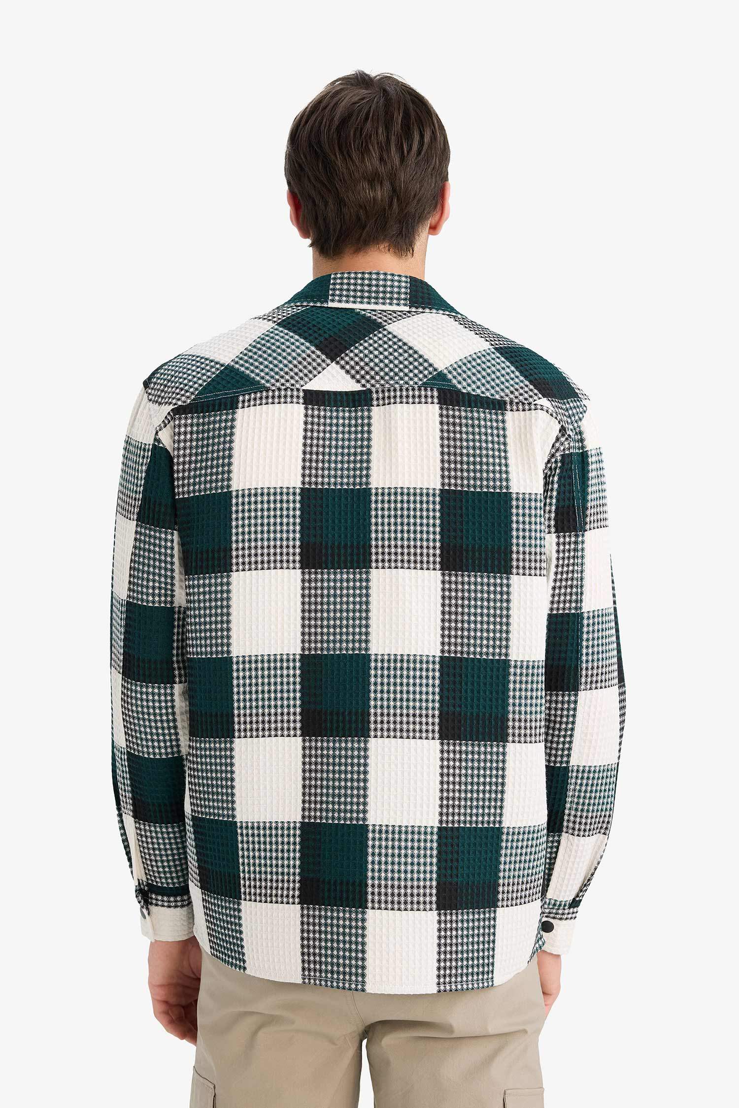 Relax Fit Long Sleeve Waffle Shirt