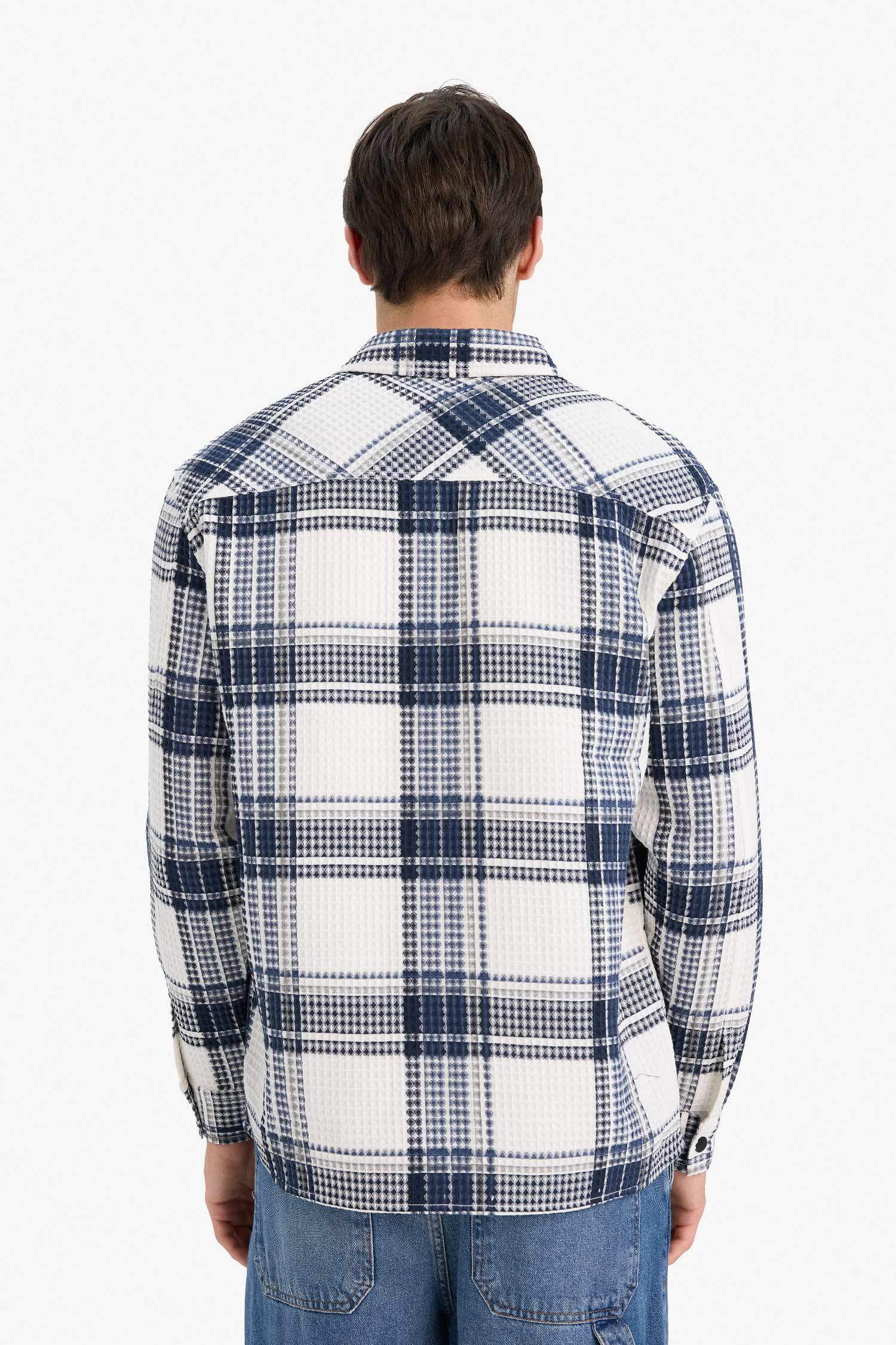 Relax Fit Long Sleeve Waffle Shirt