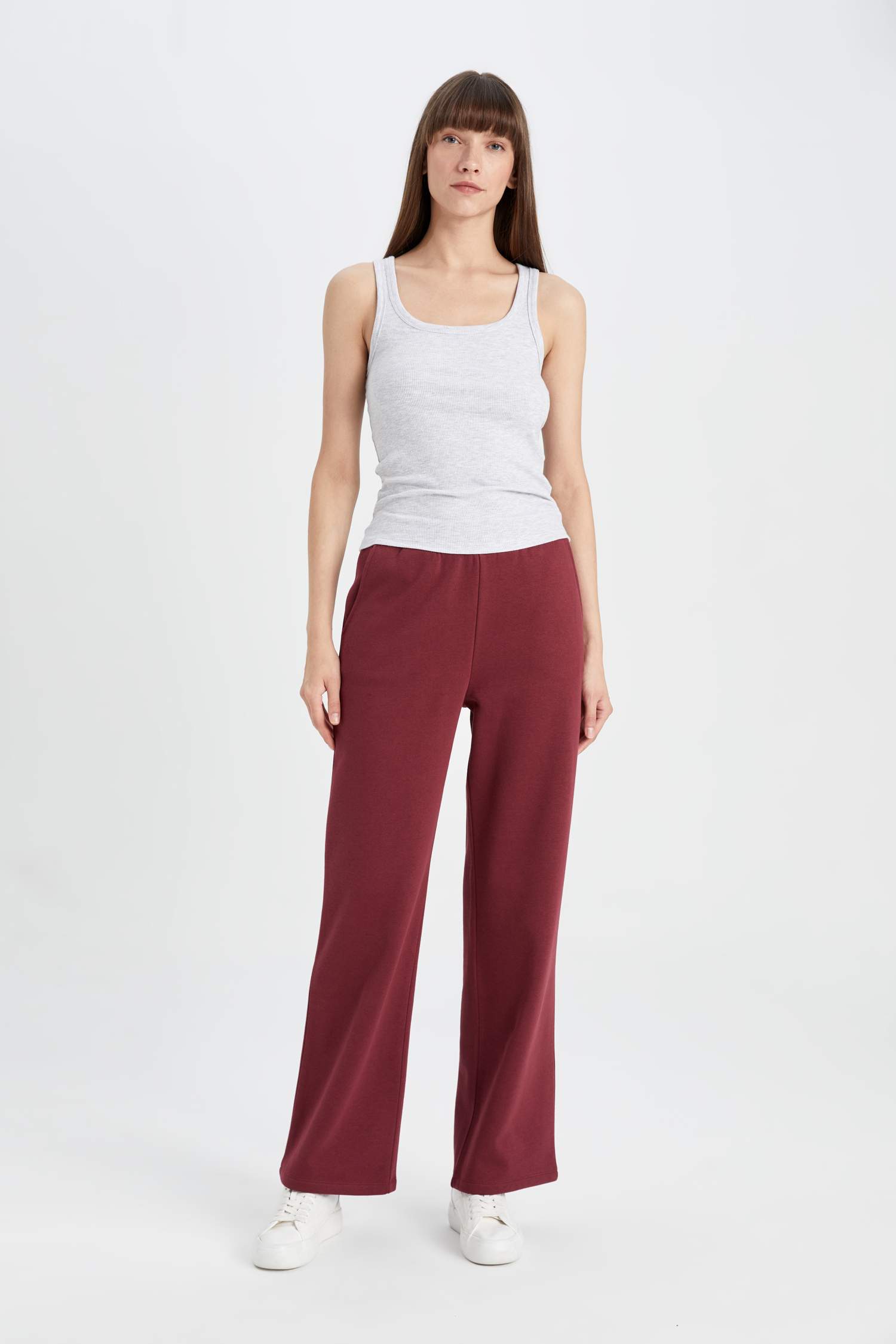 Штаны прямого кроя из плотной ткани