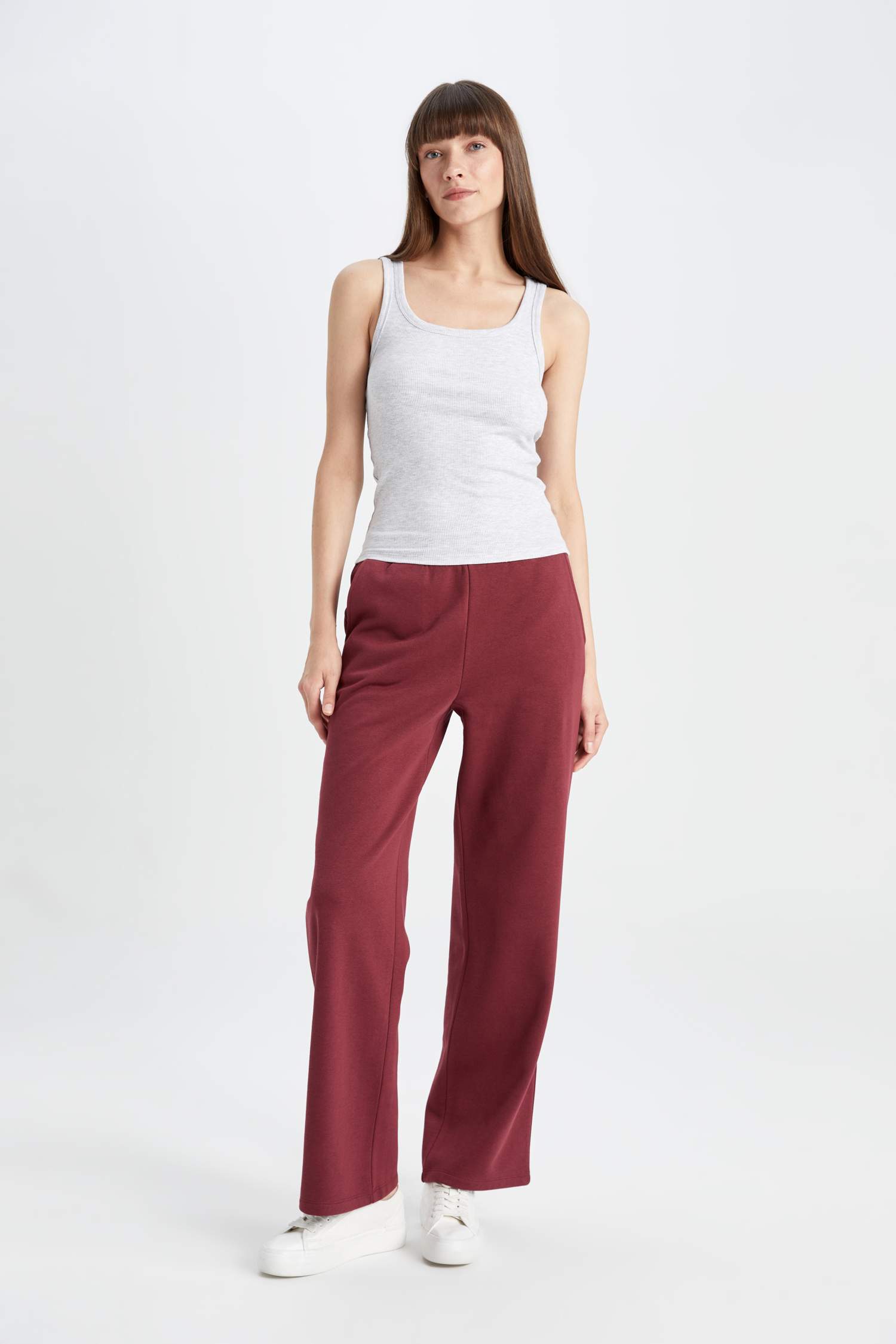 Штаны прямого кроя из плотной ткани