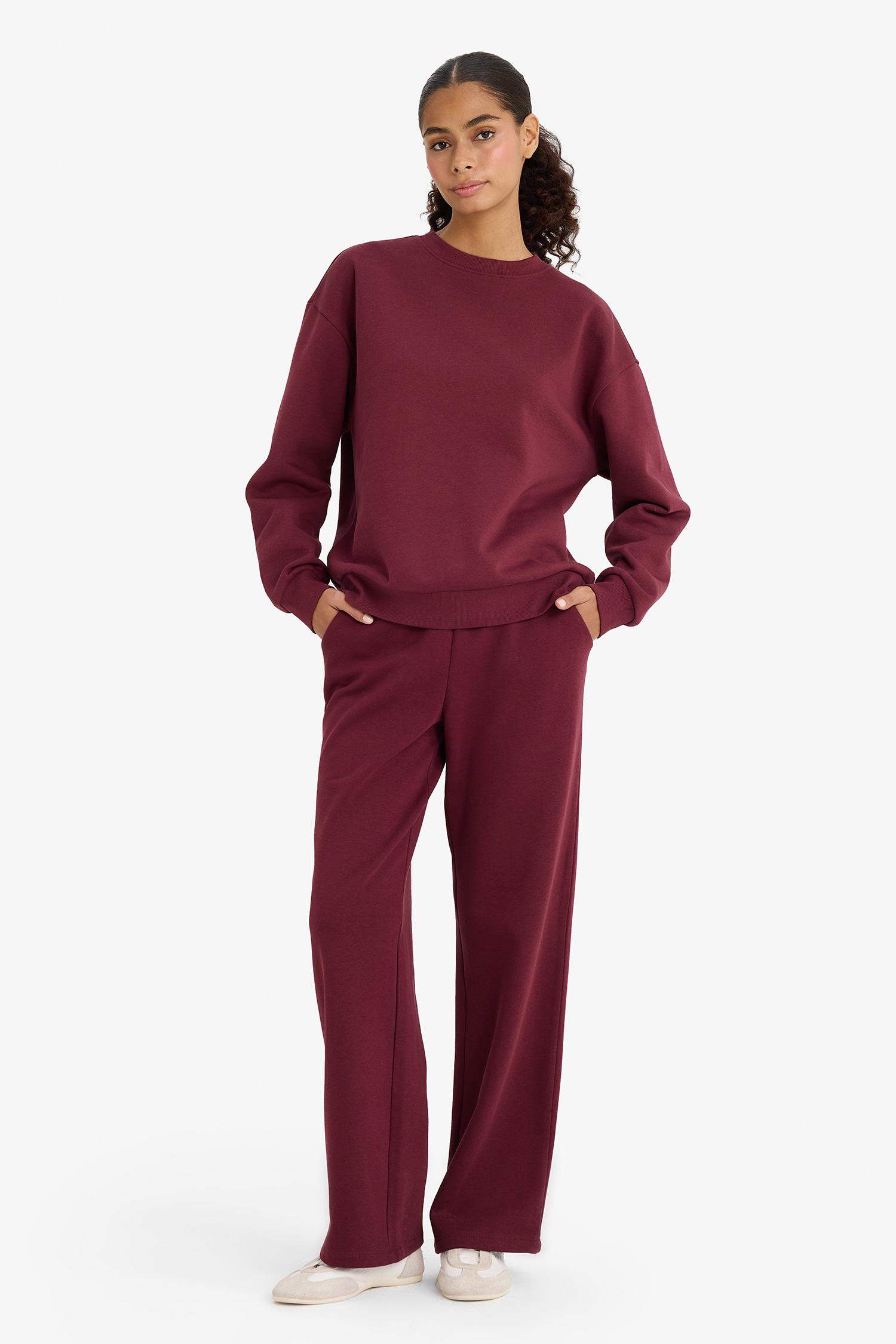 Толстые спортивные брюки Straight Fit Basic с карманами и из материала для свитшотов