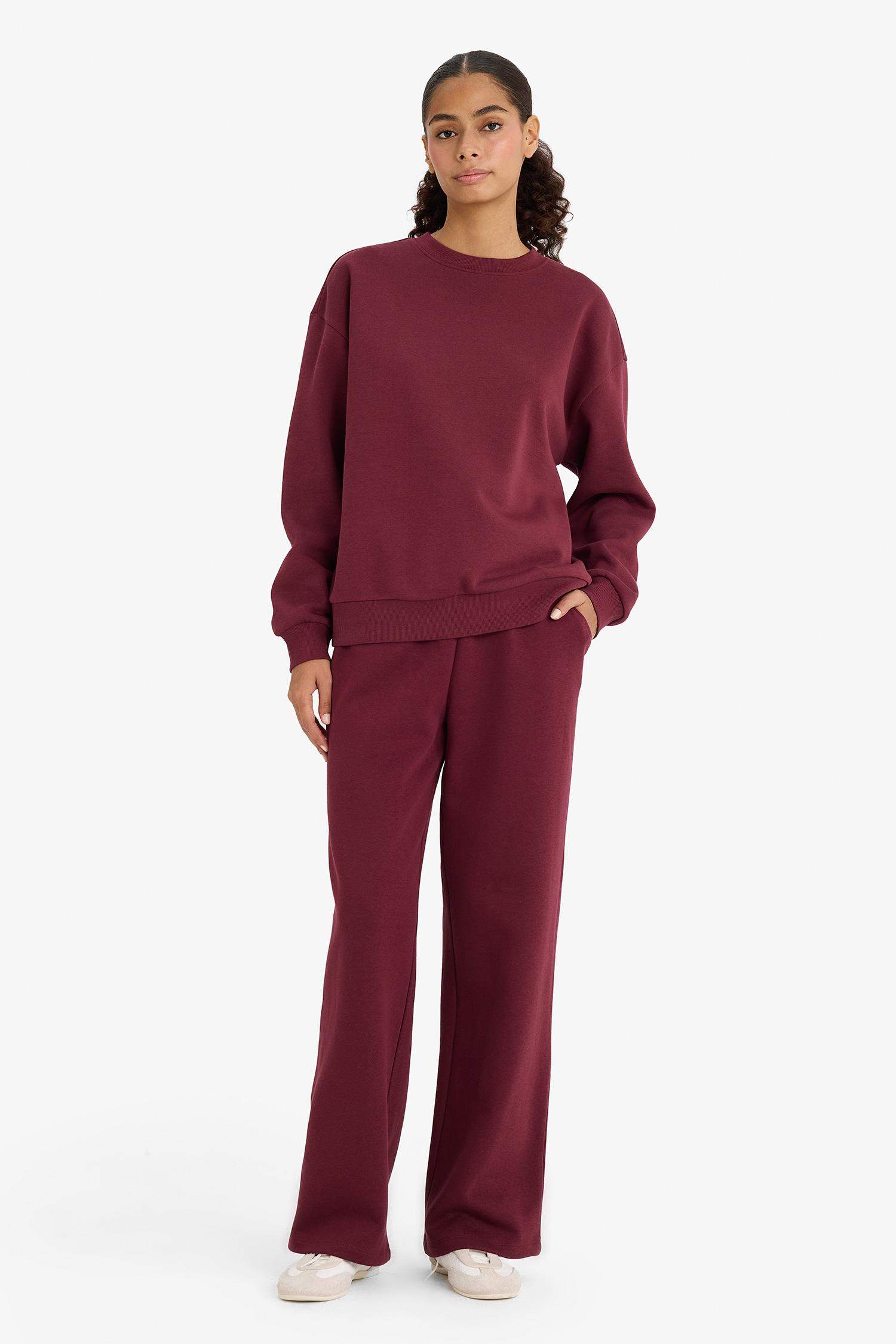 Толстые спортивные брюки Straight Fit Basic с карманами и из материала для свитшотов