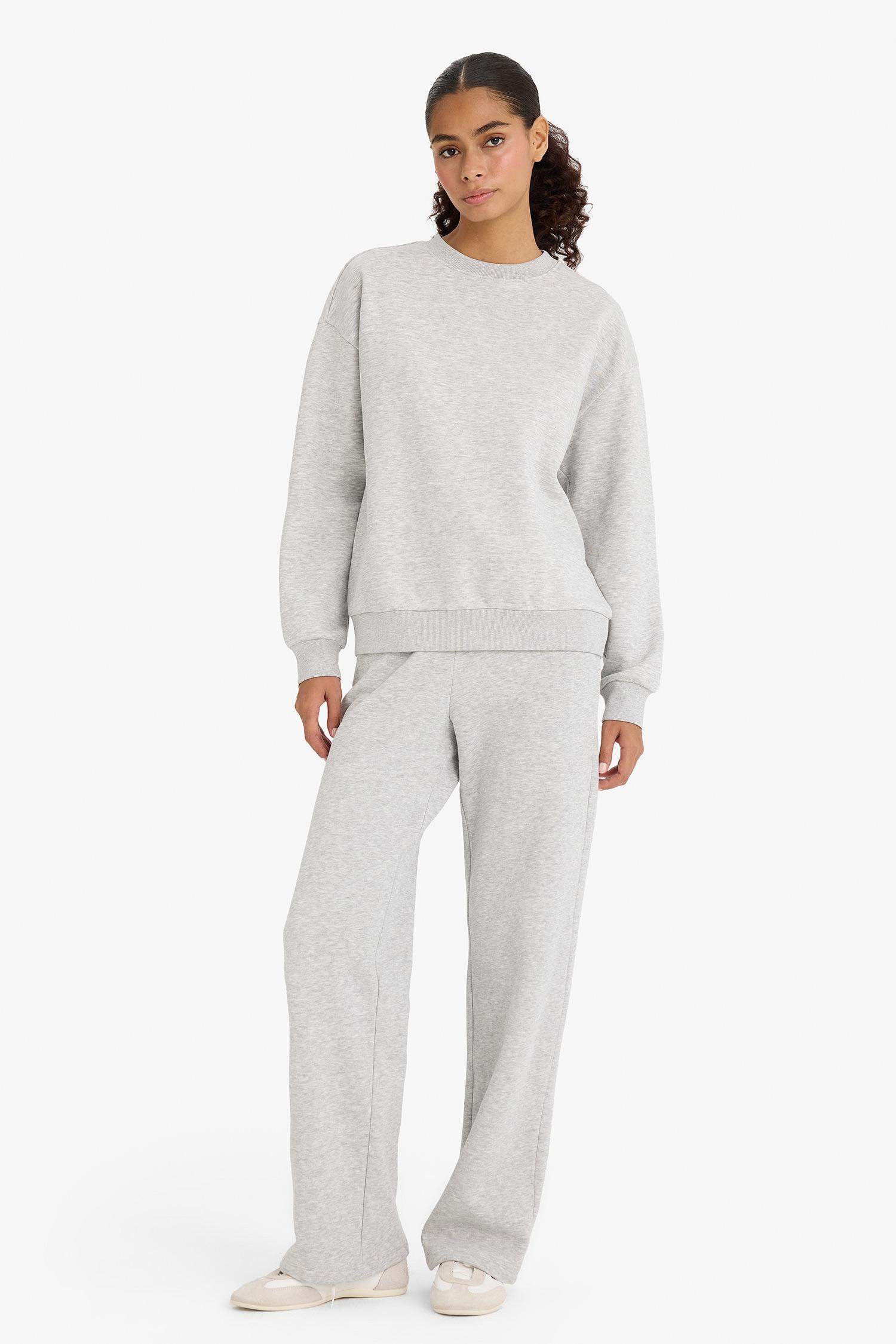 Толстые спортивные брюки Straight Fit Basic с карманами и из материала для свитшотов