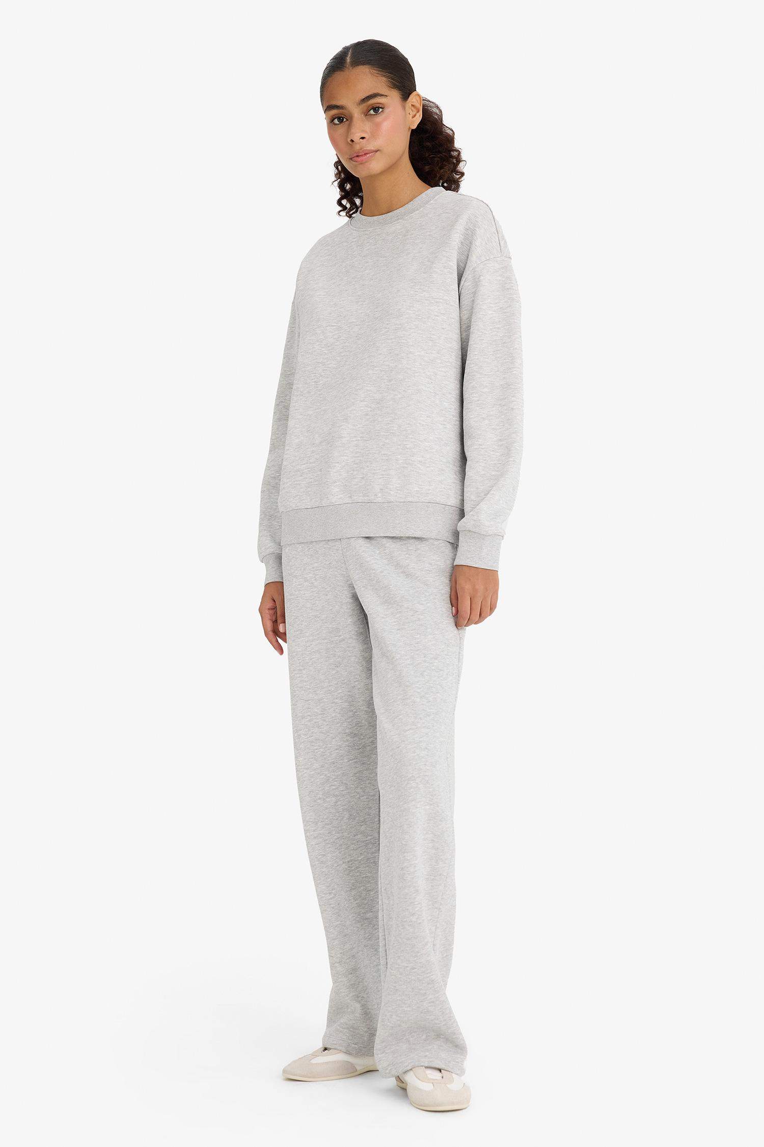 Толстые спортивные брюки Straight Fit Basic с карманами и из материала для свитшотов