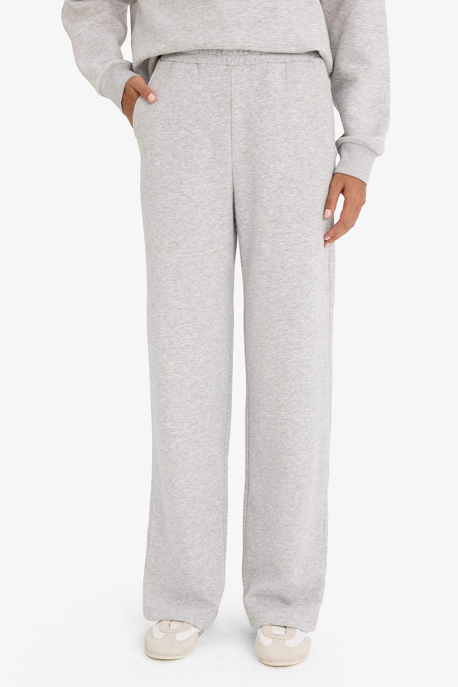 Толстые спортивные брюки Straight Fit Basic с карманами и из материала для свитшотов