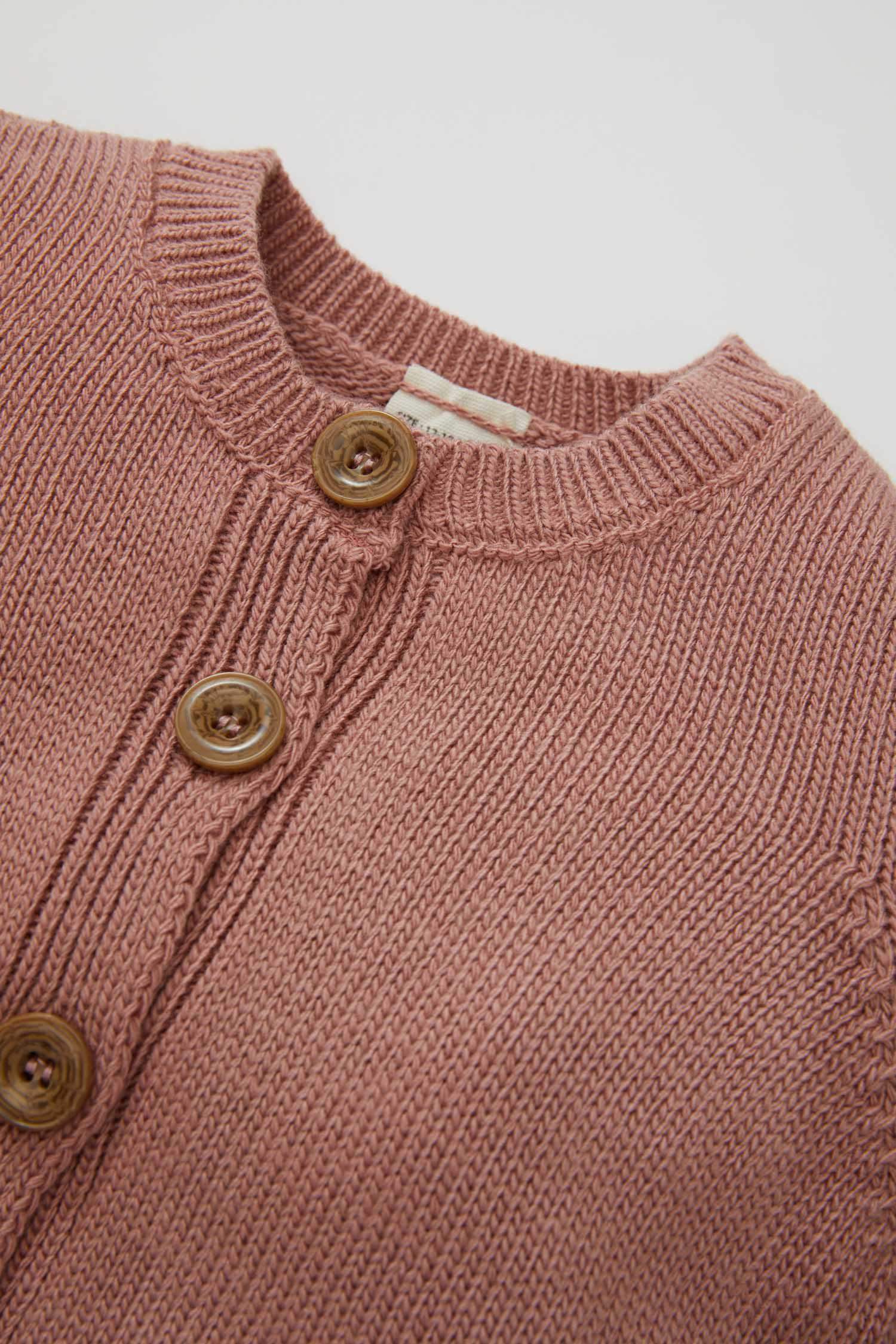 Cardigan en tricot boutonné à col rond pour Bébé Fille