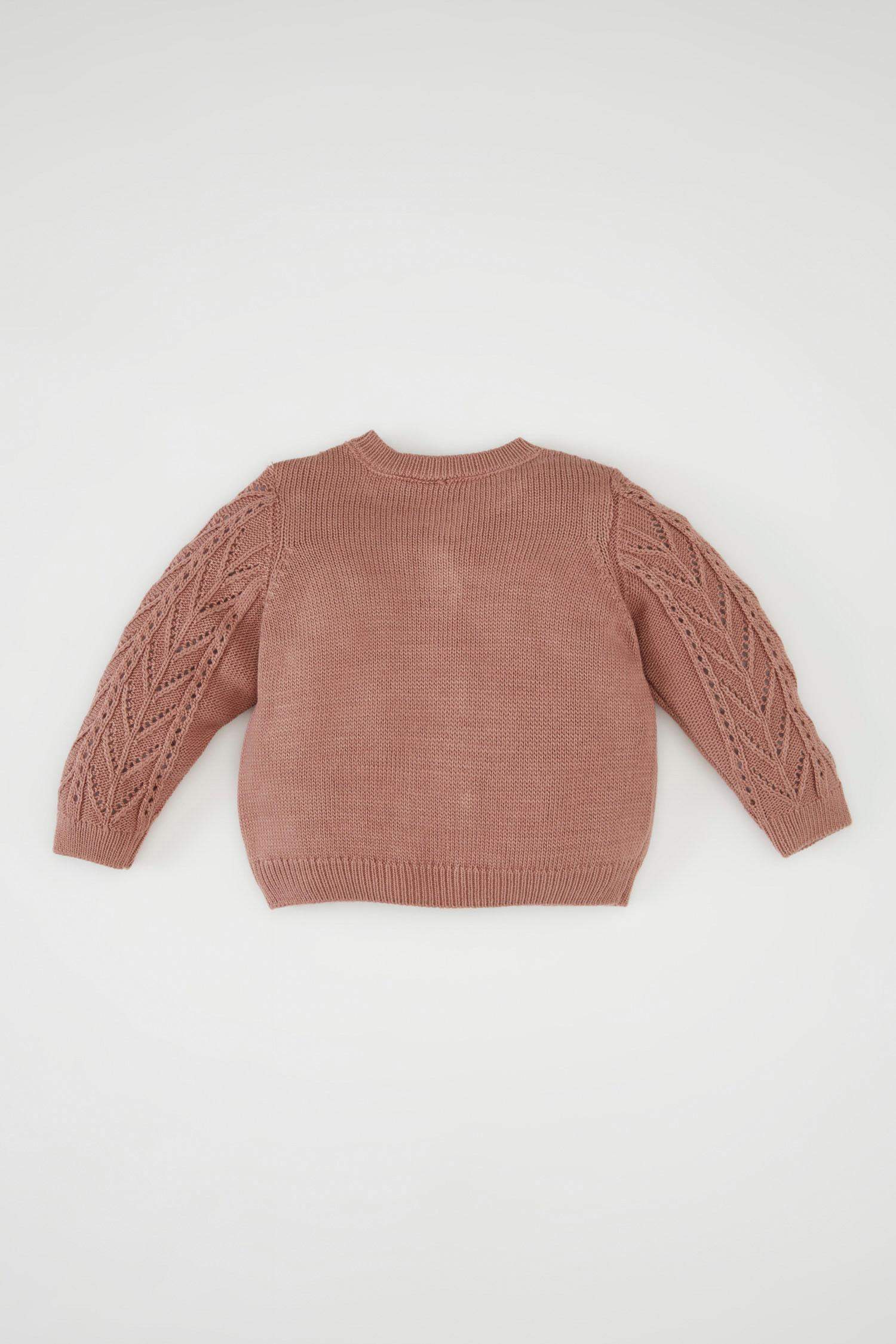 Cardigan en tricot boutonné à col rond pour Bébé Fille